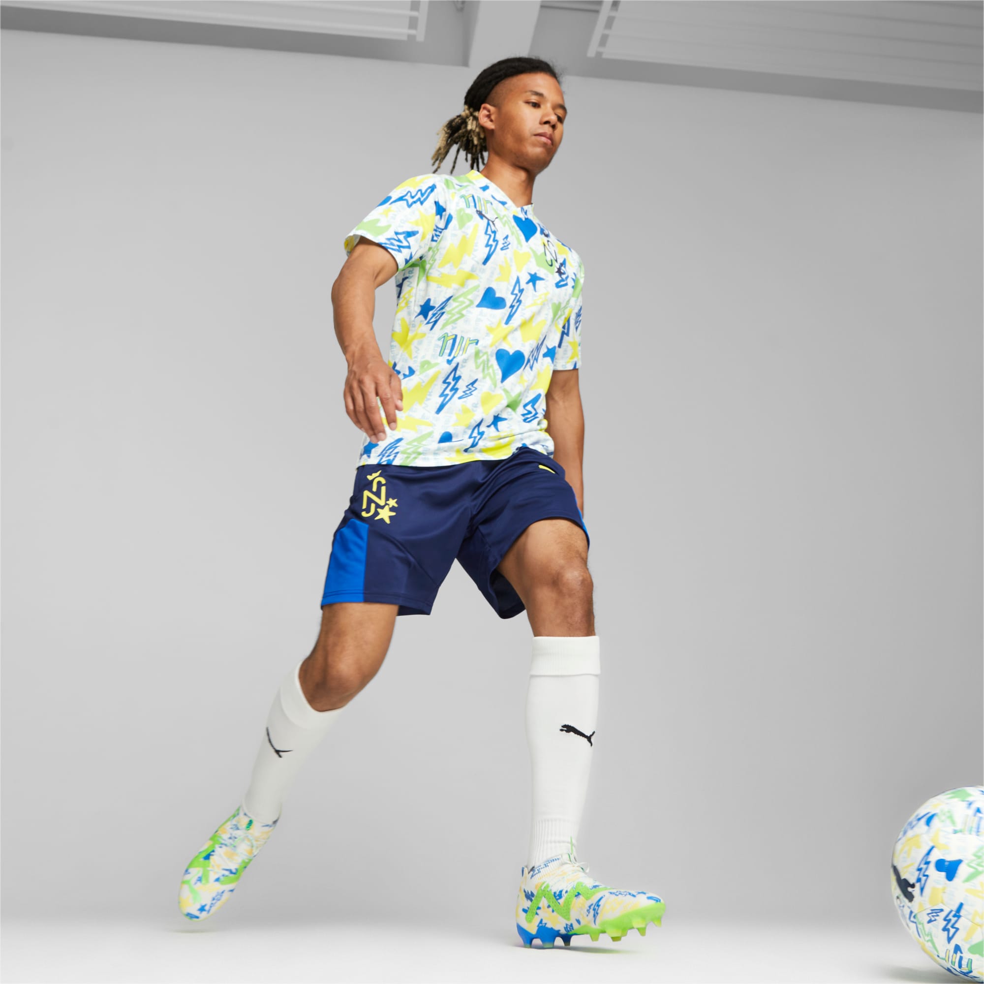 PUMA Neymar Jr Future Ultimate Creativity FG/AG Firm Ground Soccer Cleats -  White, Violet & Fluro Yellow - Soccer Master