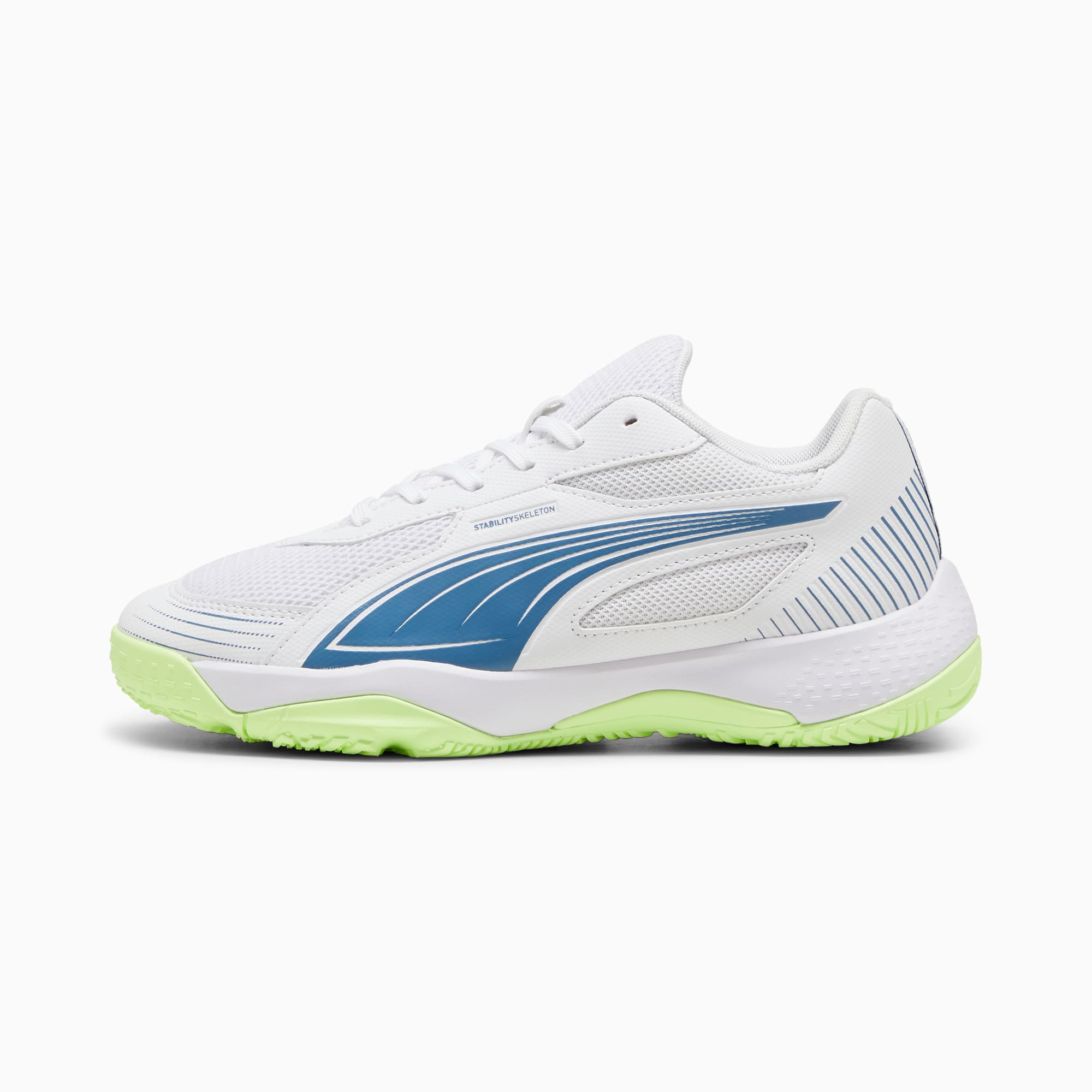 Solarflash III Indoor Sports Shoes Youth, PUMA White-Blue Horizon, large