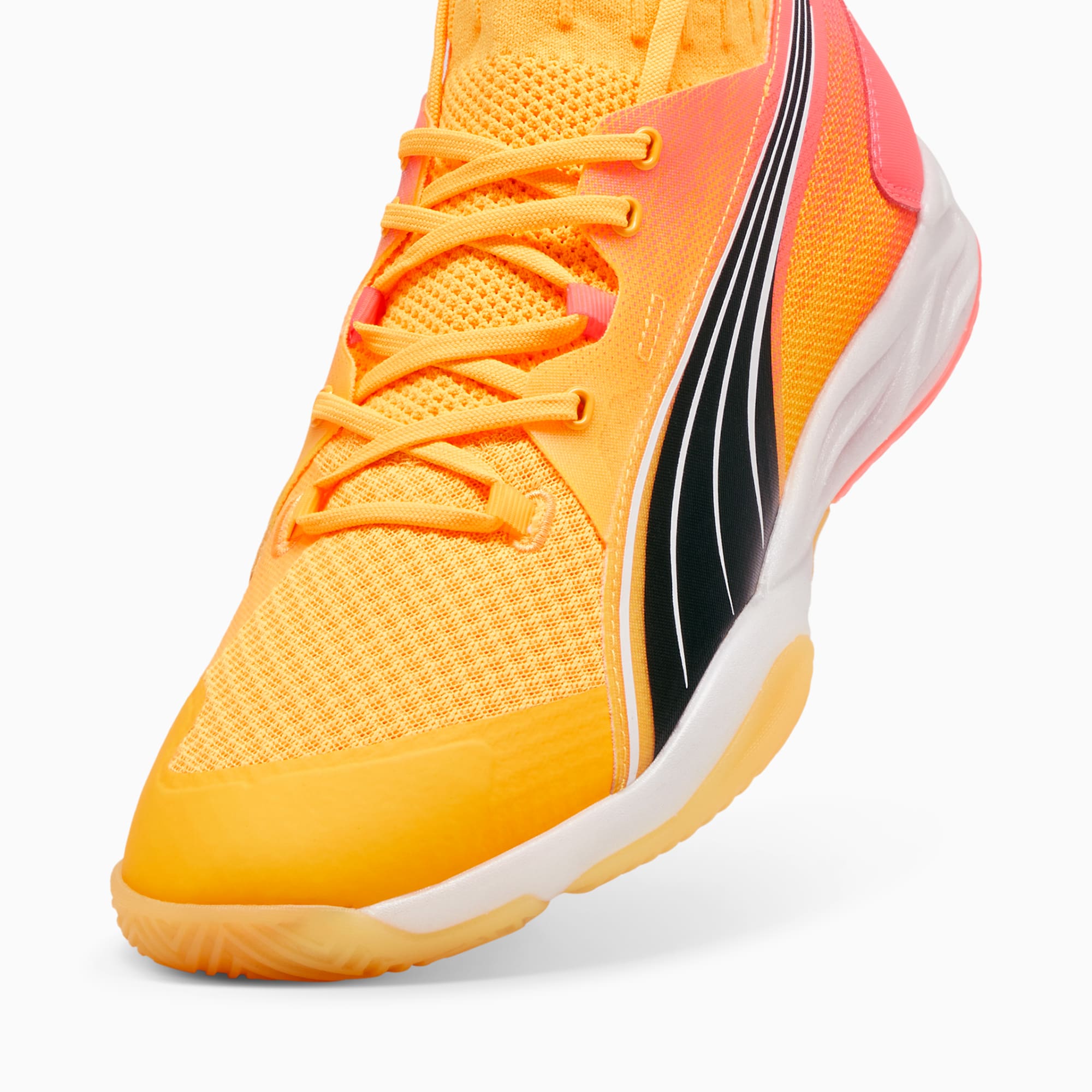 Puma Eliminate Nitro SQD Court Shoes Sun Stream Sunset Glow Black 8.5