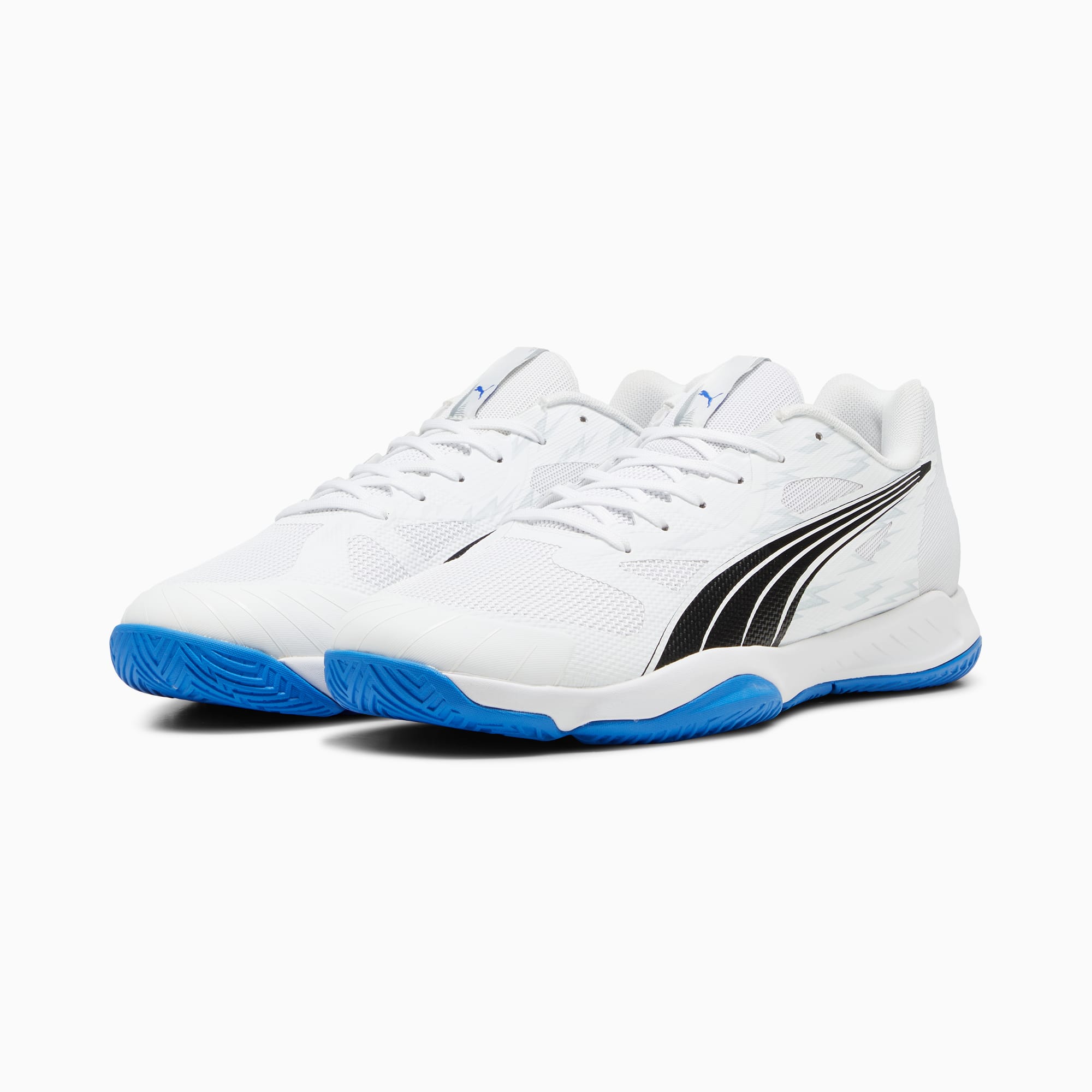 Eliminate Turbo Handball Shoes, PUMA White-Bluemazing, large