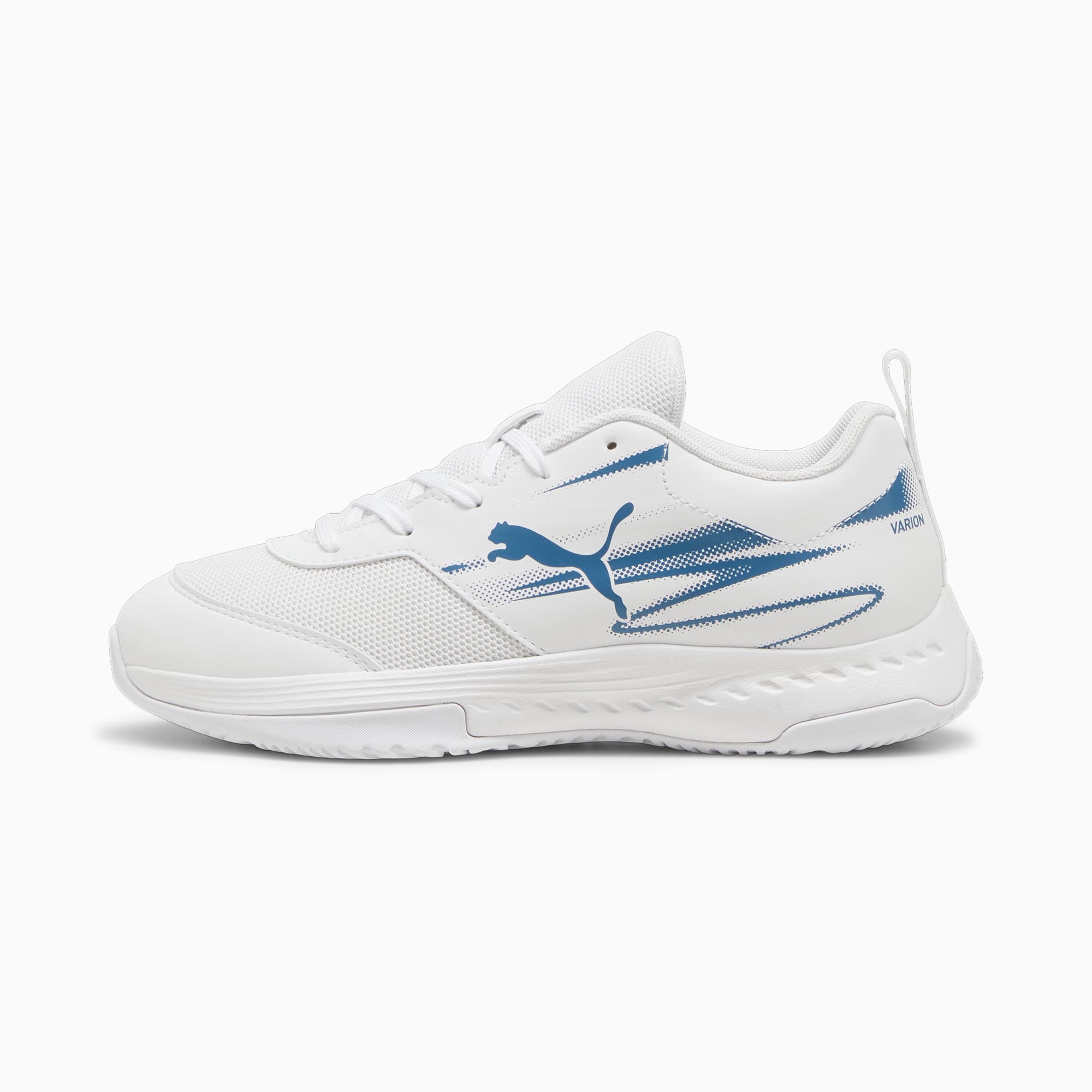 Varion II Indoor Sports Shoes Youth, PUMA White-Blue Horizon, large
