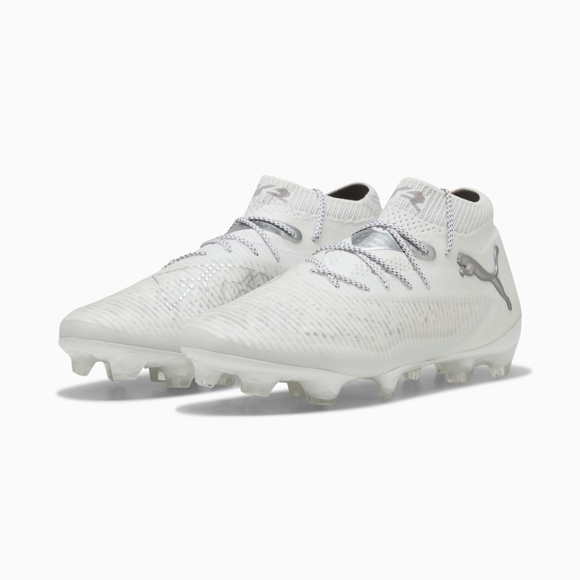 FUTURE 8 ULTIMATE FG Football Boots Unisex, PUMA White-Matte Silver, large