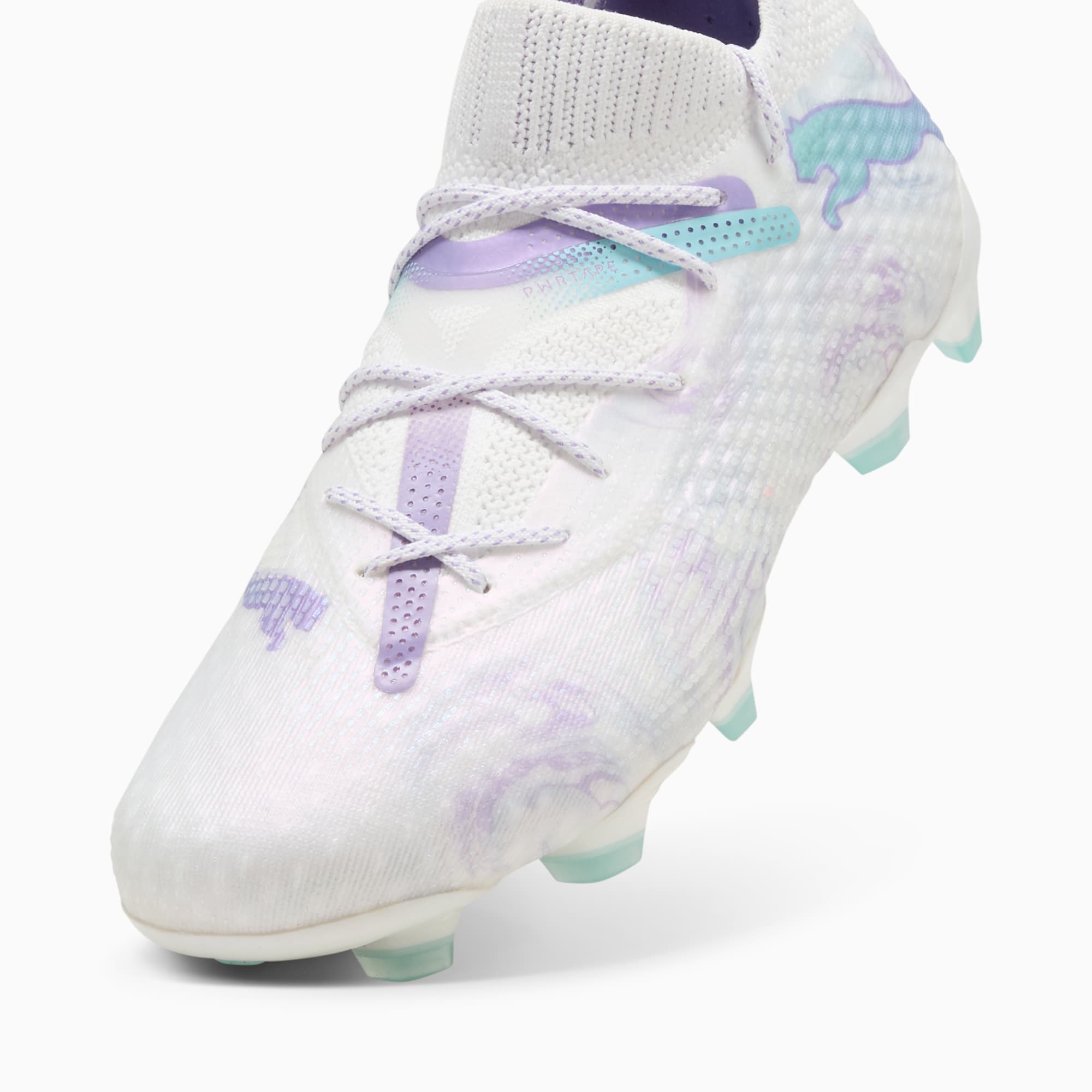 Purple and white soccer cleats store