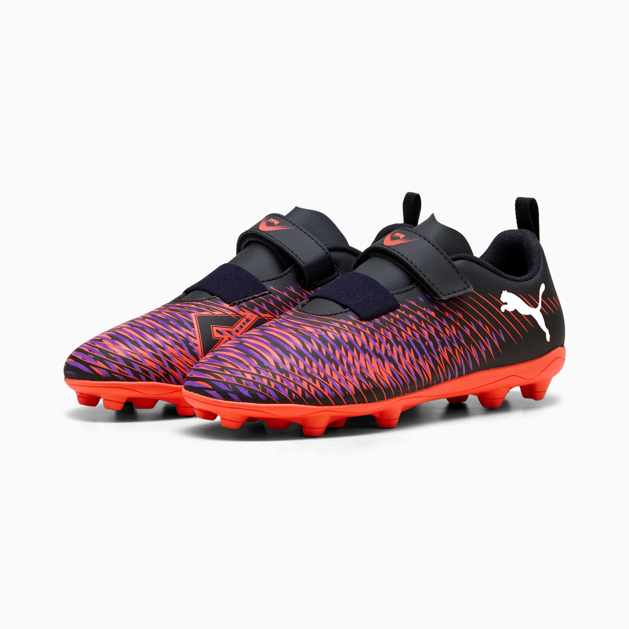 FUTURE 8 PLAY V FG/AG RB Football Boots Youth, PUMA Black-PUMA White-Glowing Red, large