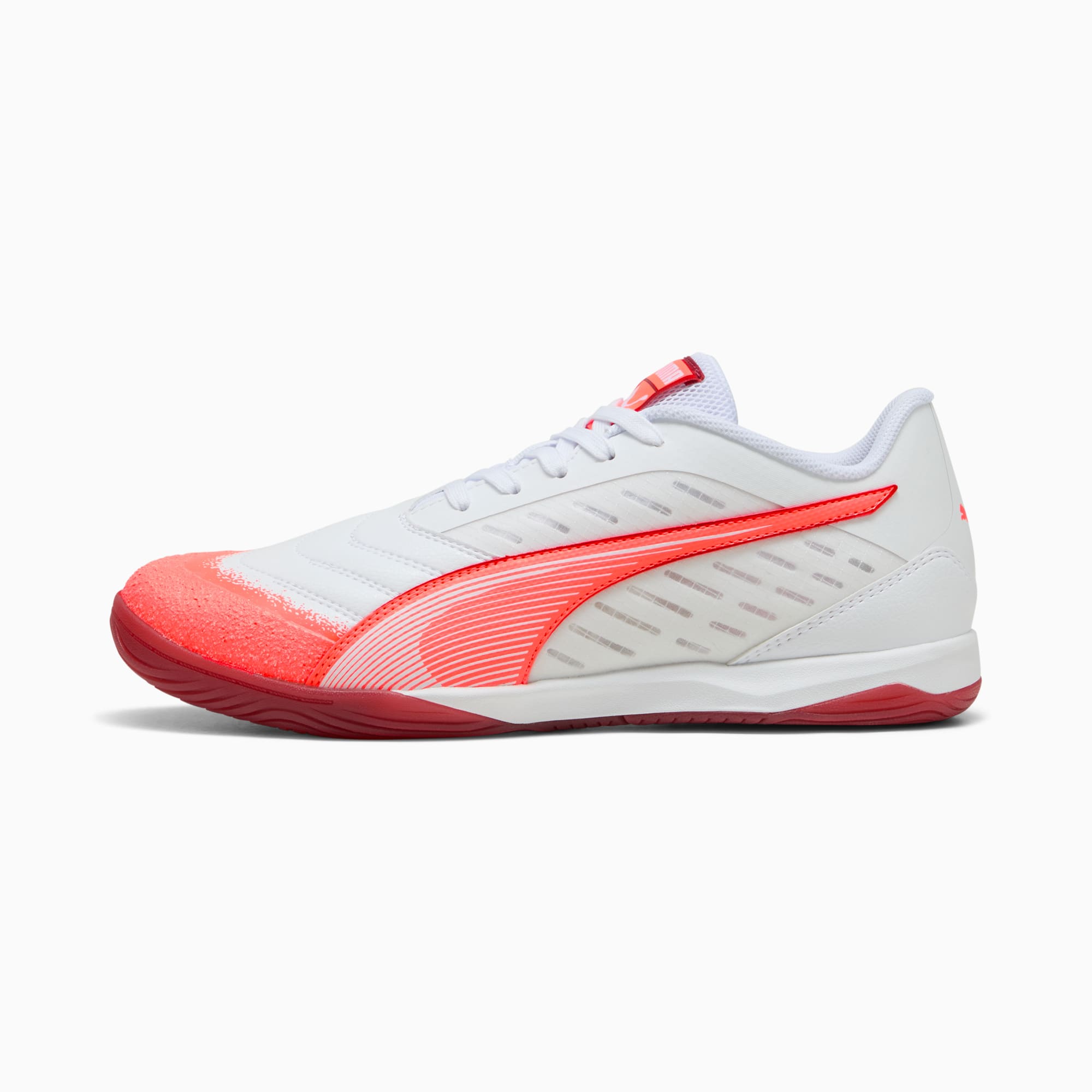 Chaussures de futsal IBERO IV, PUMA White-Glowing Red-Dark Crimson-PUMA Black, large