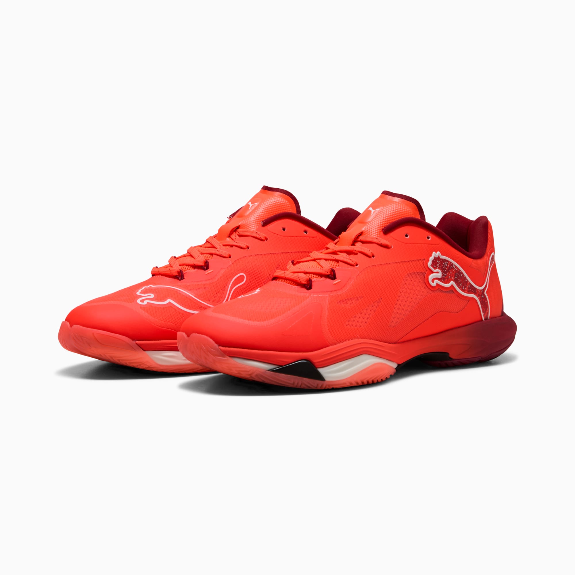 Vantage NITRO™ Handball Shoes Unisex, Glowing Red-PUMA White-Dark Crimson-PUMA Black, large