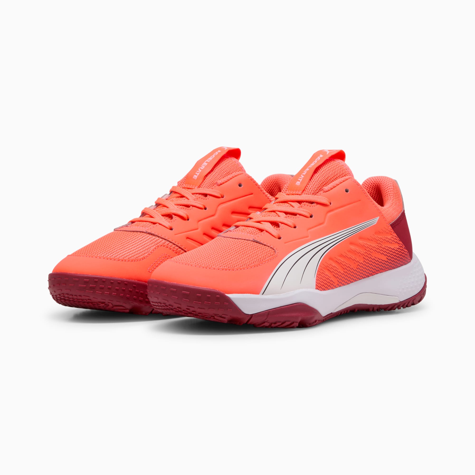 Accelerate Handballschuhe Teenager, Glowing Red-PUMA White-Dark Crimson-PUMA Black, large