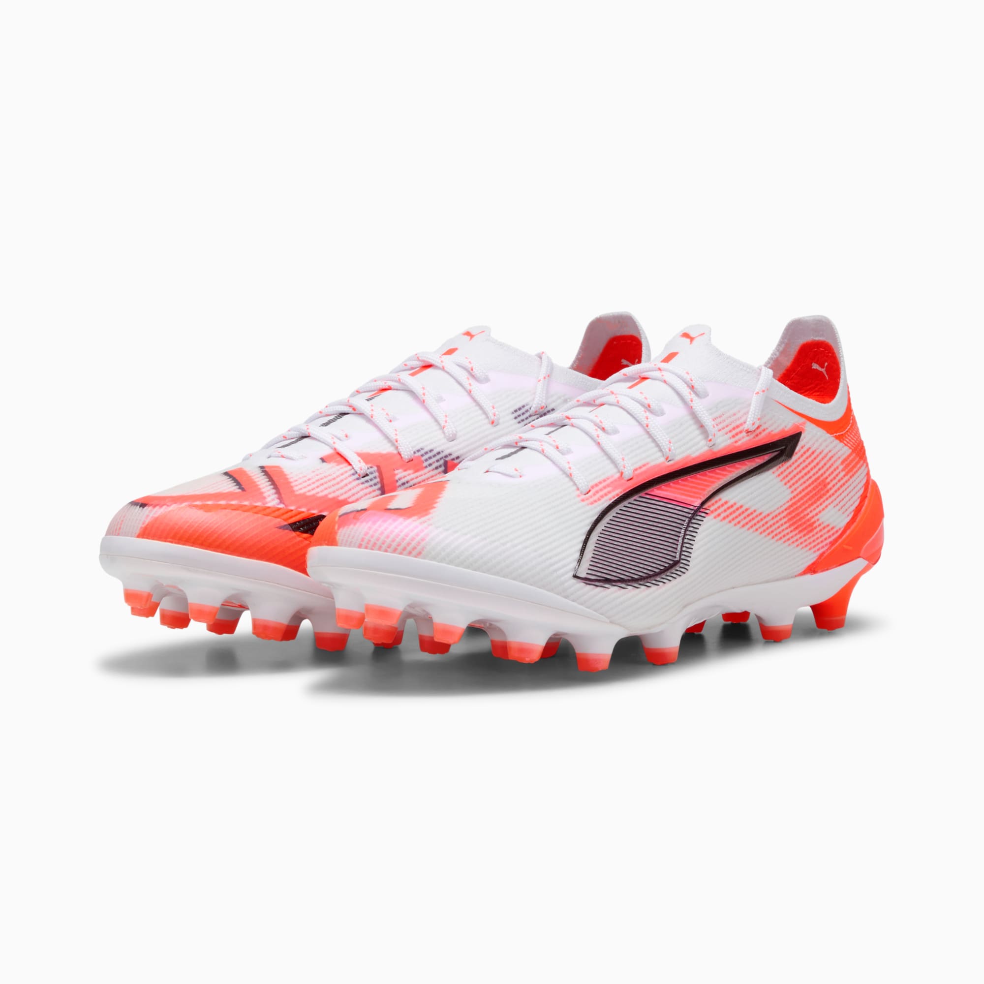 ULTRA 5 ULTIMATE AG Football Boots Women, PUMA White-PUMA Black-Glowing Red, large