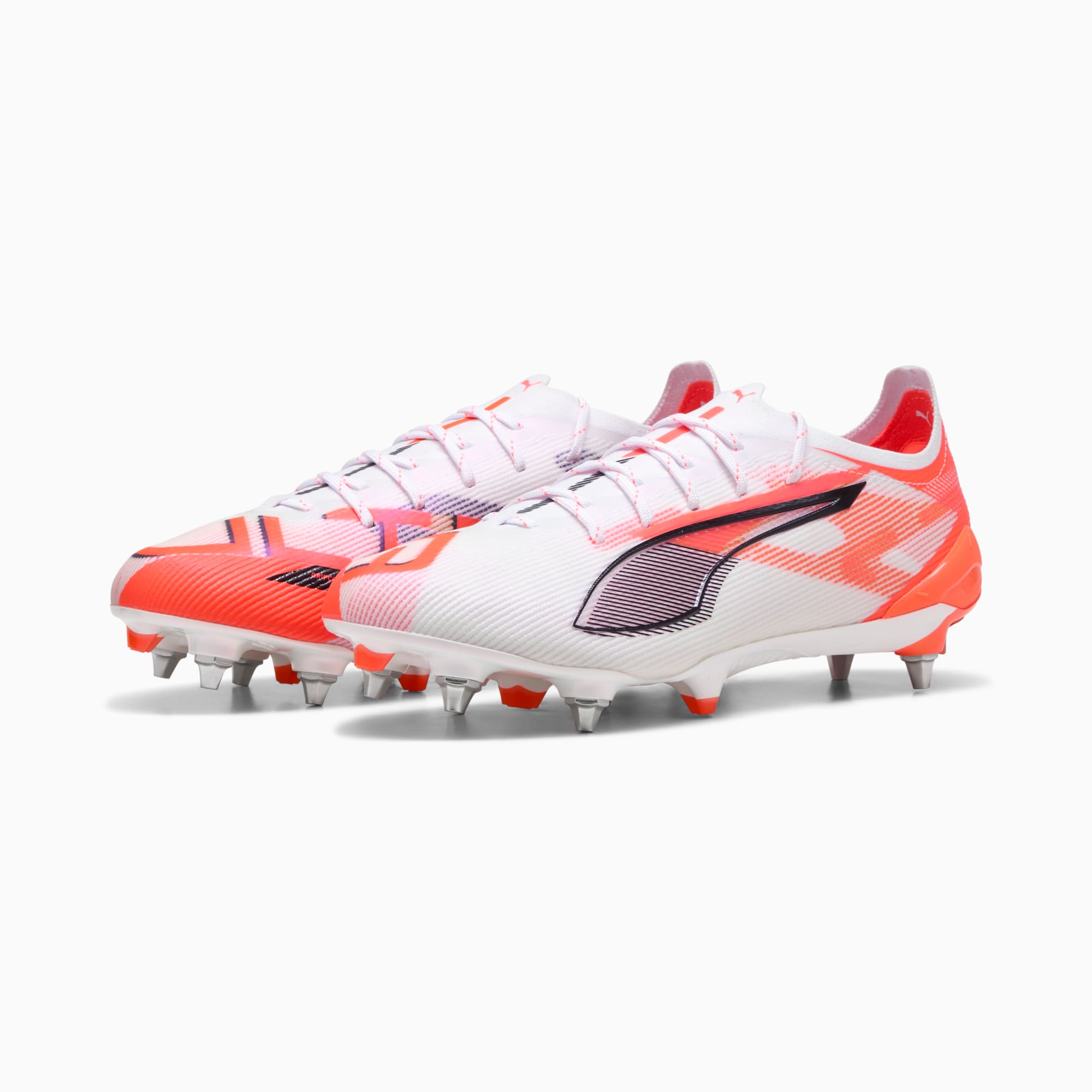 ULTRA 5 ULTIMATE MxSG Football Boots Unisex, PUMA White-PUMA Black-Glowing Red, large