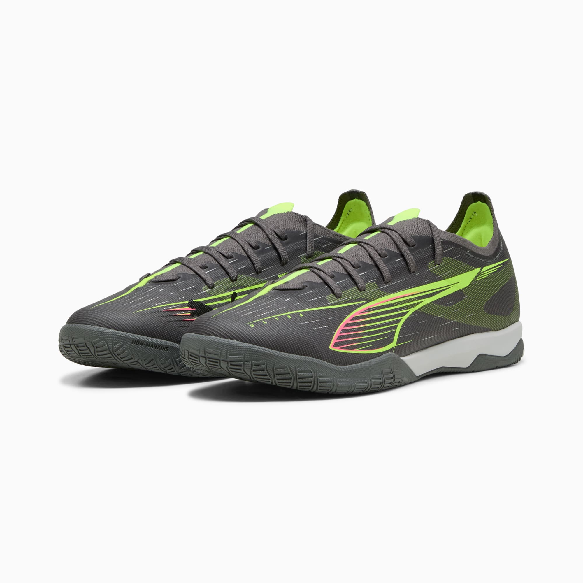 ULTRA 5 MATCH IT zaalvoetbalschoenen, Matte Aged Silver-Yellow Alert-Puma Aged Silver, large