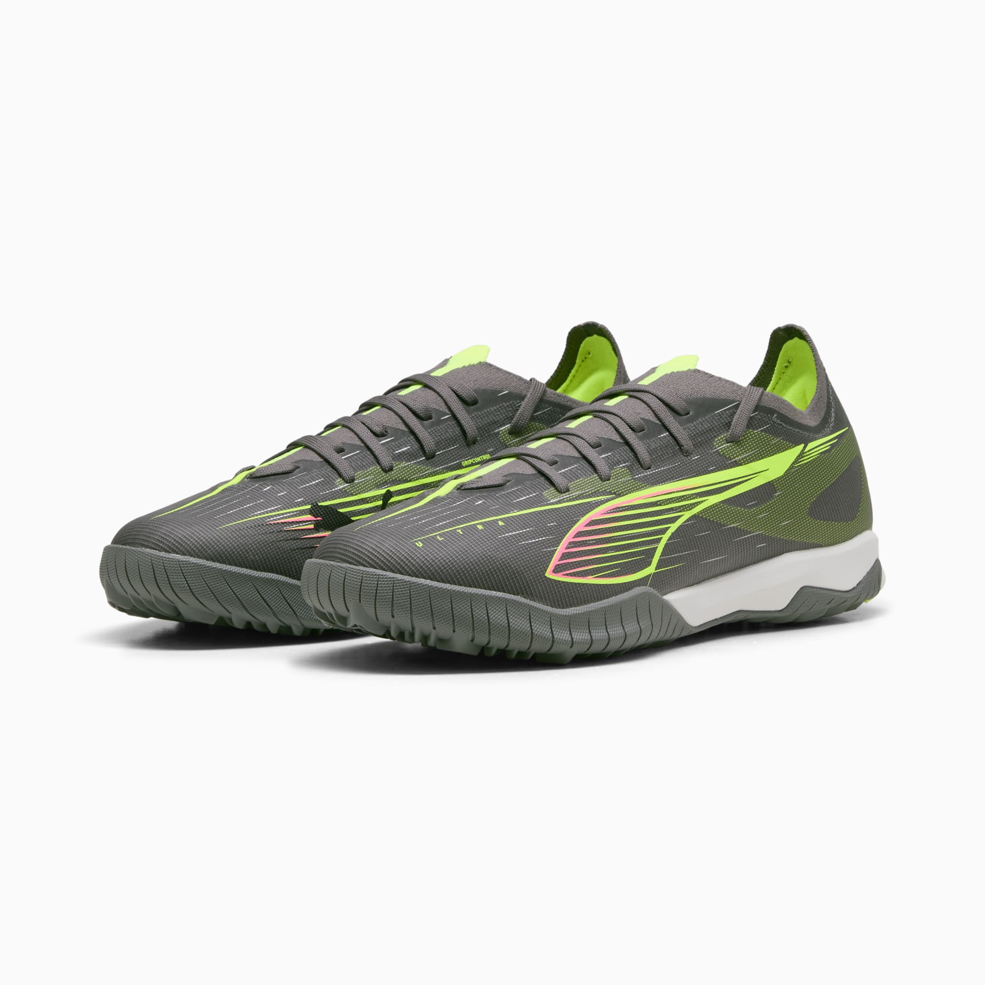 ULTRA 5 MATCH TT Football Boots Unisex, Matte Aged Silver-Yellow Alert-Puma Aged Silver, large