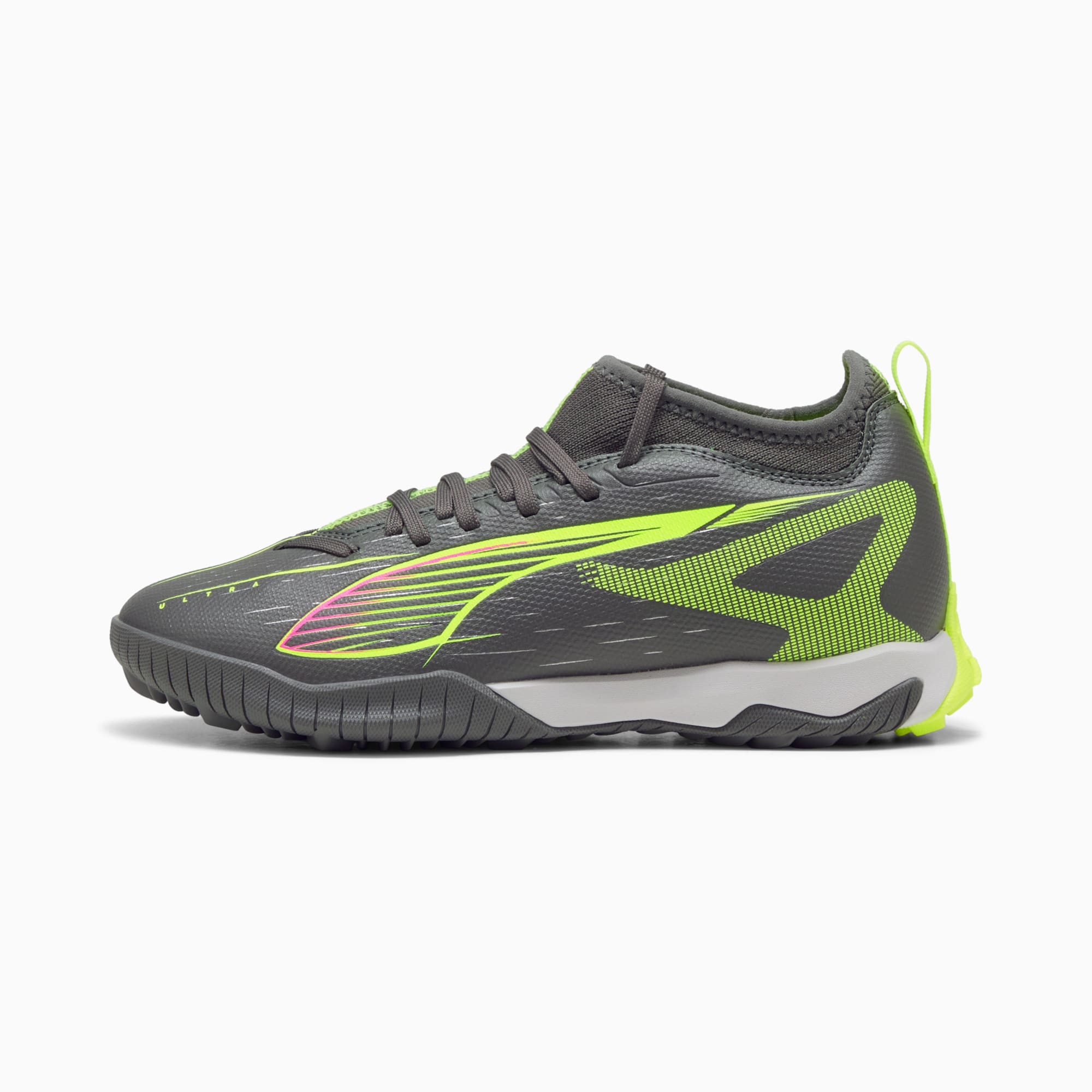 ULTRA 5 MATCH TT Mid Football Boots Youth, Matte Aged Silver-Yellow Alert-Puma Aged Silver, large