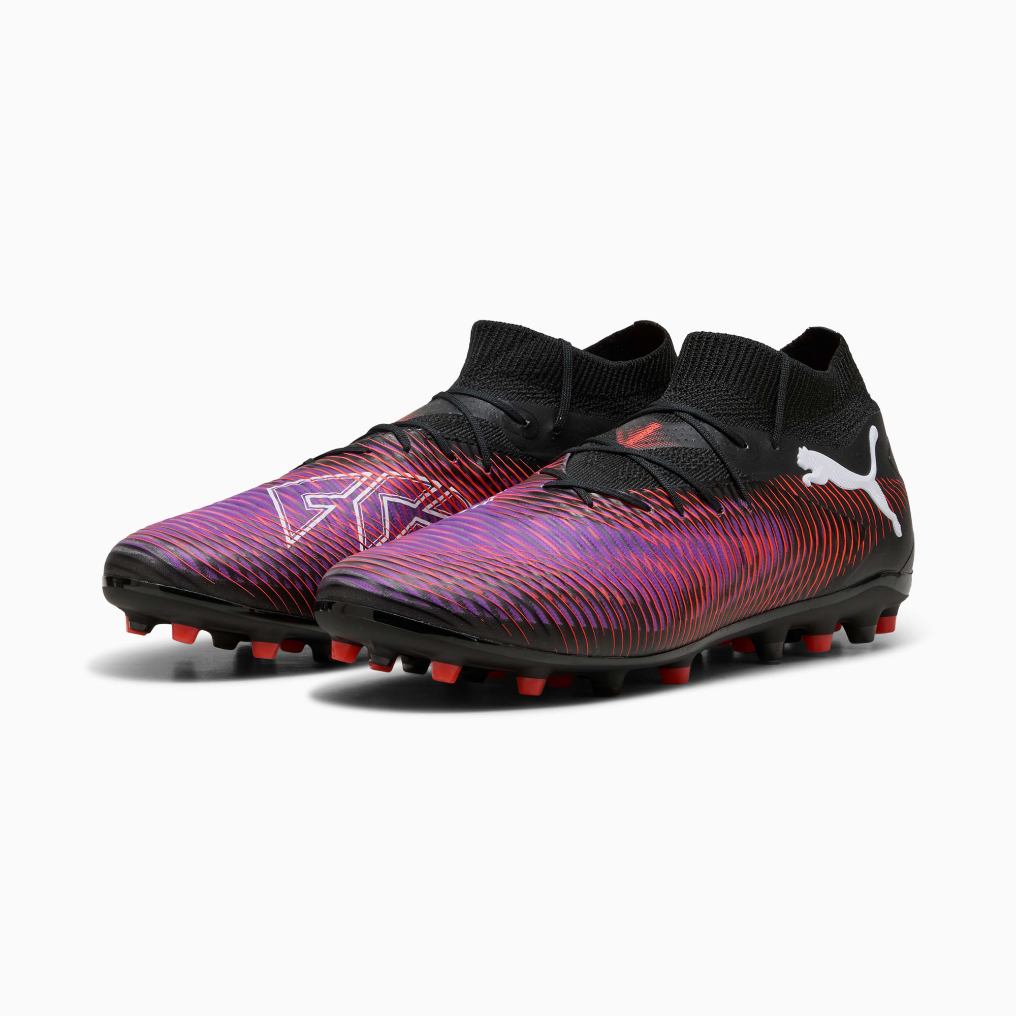 Botas de fútbol FUTURE 8 PRO MG, PUMA Black-PUMA White-Glowing Red, large