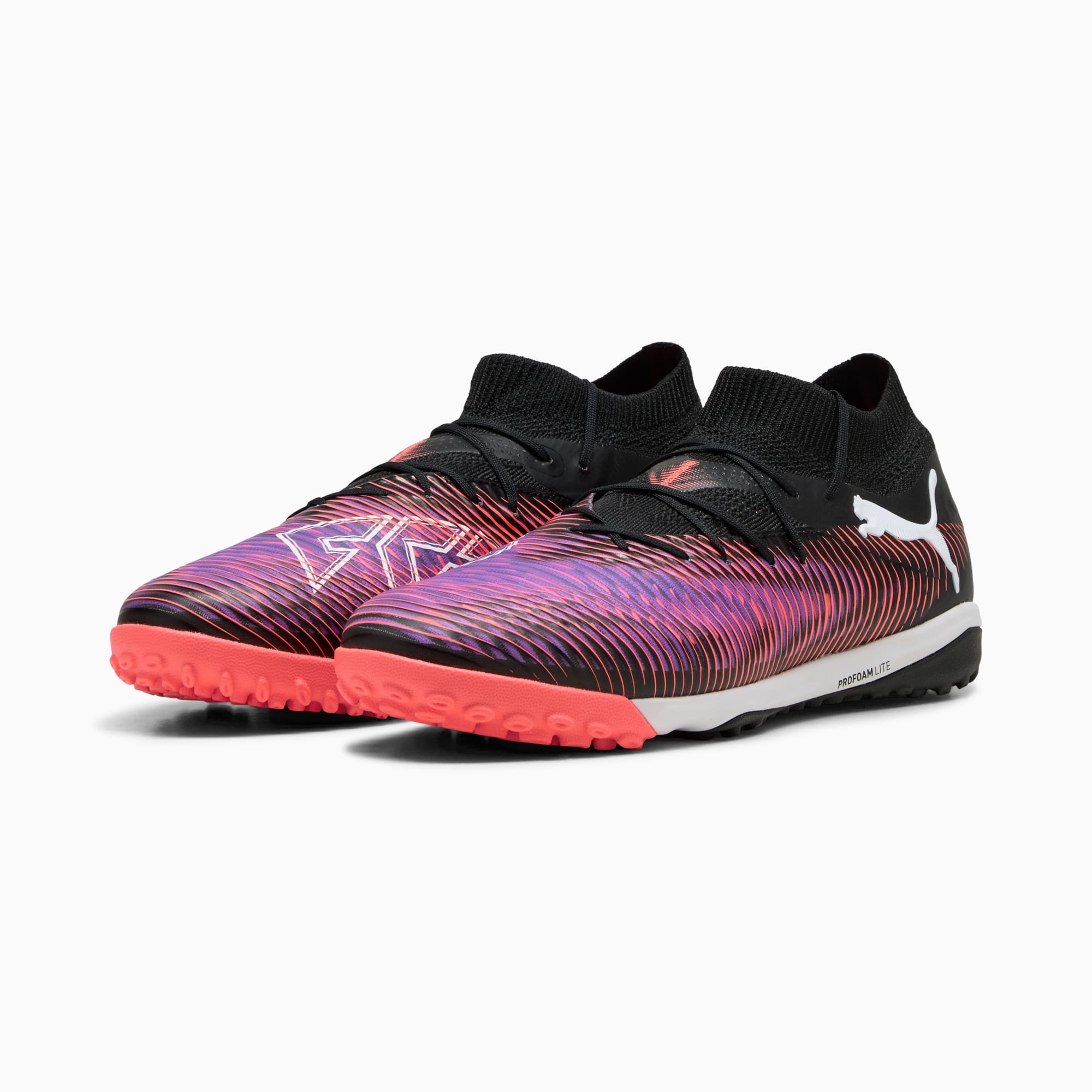 FUTURE 8 PRO Cage Fußballschuhe Unisex, PUMA Black-PUMA White-Glowing Red, large