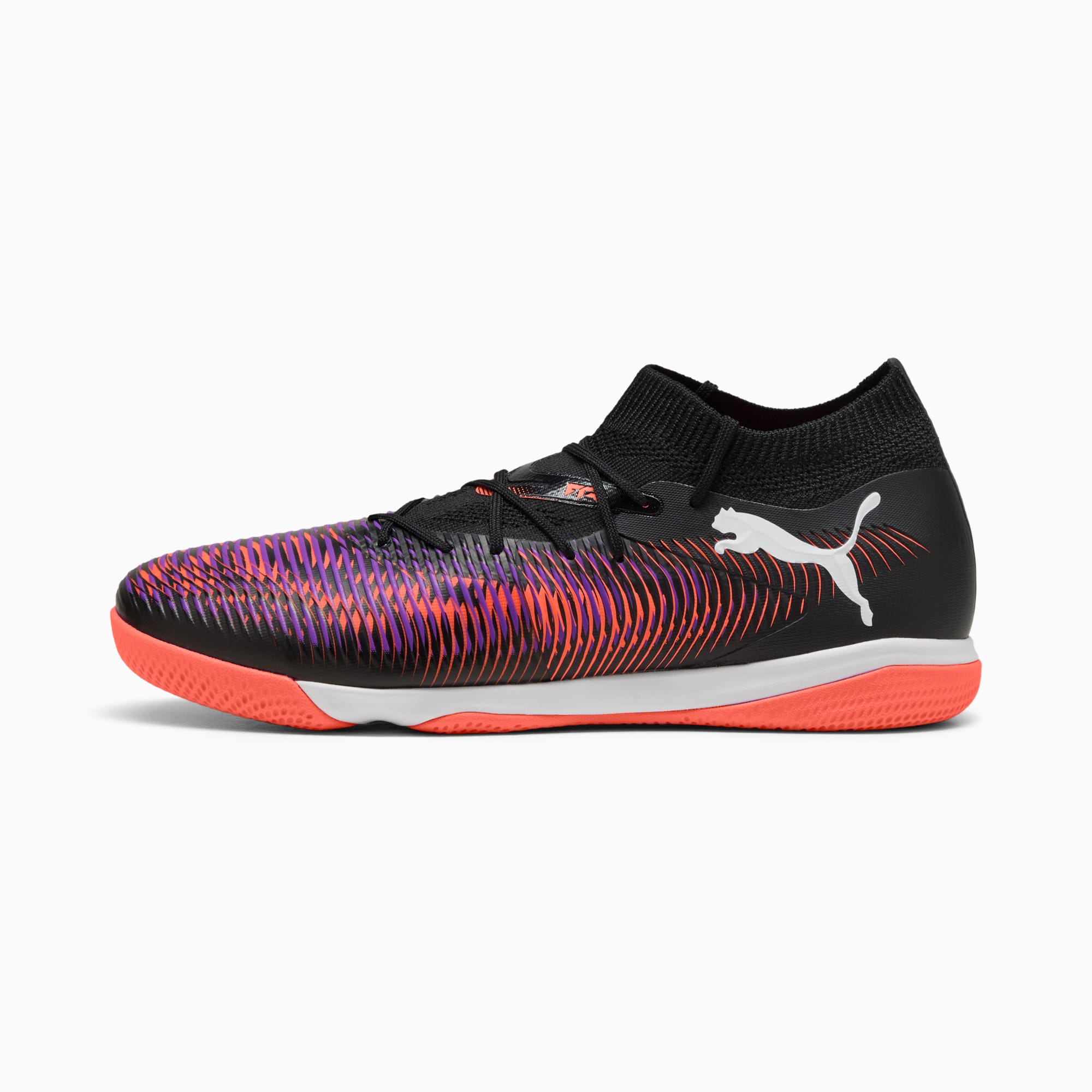 FUTURE 8 MATCH Indoor Training Men's Soccer Cleats - PUMA Black-PUMA  White-Glowing Red