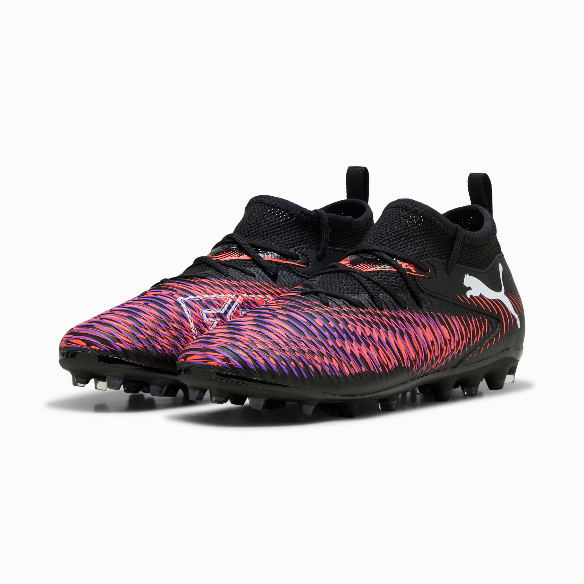 FUTURE 8 MATCH MG Football Boots Youth, PUMA Black-PUMA White-Glowing Red, large