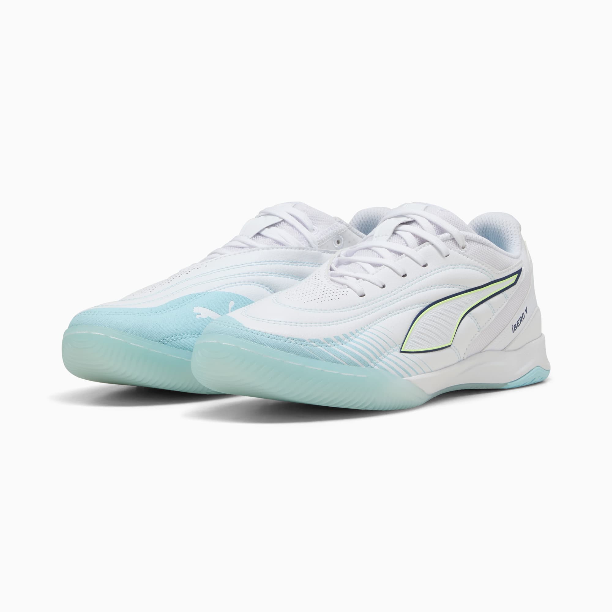 Botas de fútbol IBERO unisex, PUMA White-Aqua-Fizzy Light-Sea Glass, large