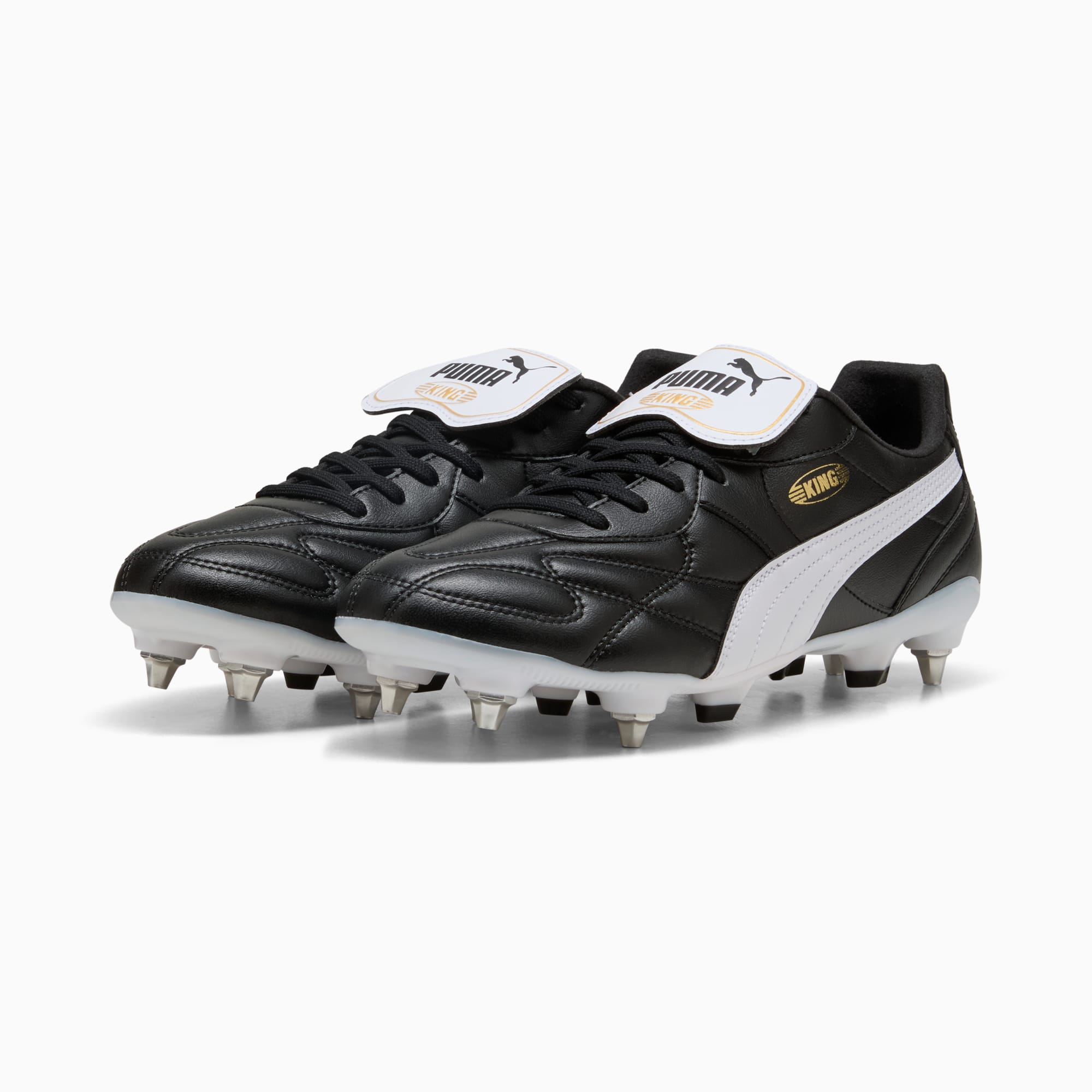 KING TOP MxSG Football Boots Unisex, PUMA Black-PUMA White-PUMA Gold, large