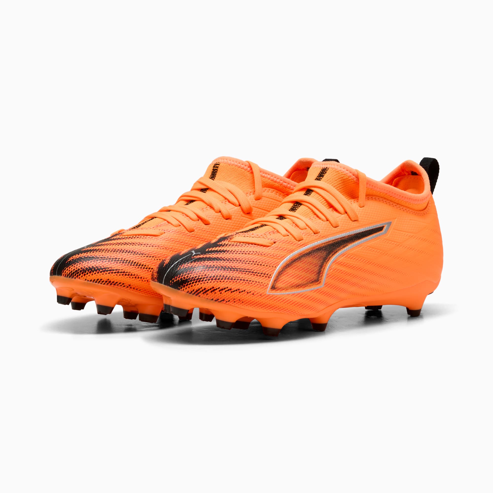 Botas de fútbol ULTRA 6 MATCH FG/AG juveniles, Heat Fire-PUMA Black-Glowing Red, large