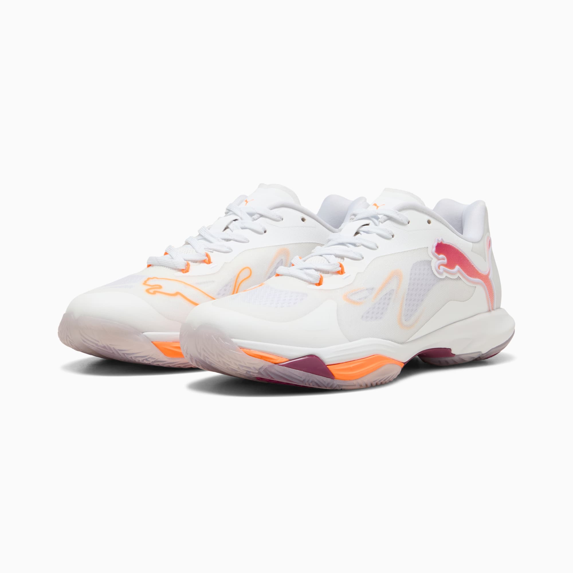 Vantage NITRO™ Handball Shoes Women, PUMA White-Berry-Heat Fire-Lilac Crush, large
