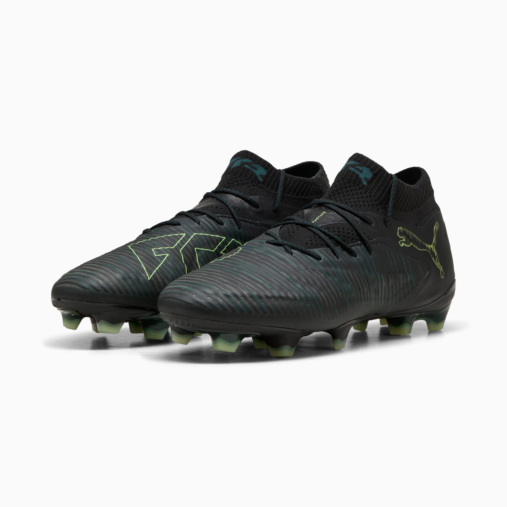 FUTURE 8 ULTIMATE FG Football Boots Unisex, PUMA Black-Fizzy Light-Green Terrain, large