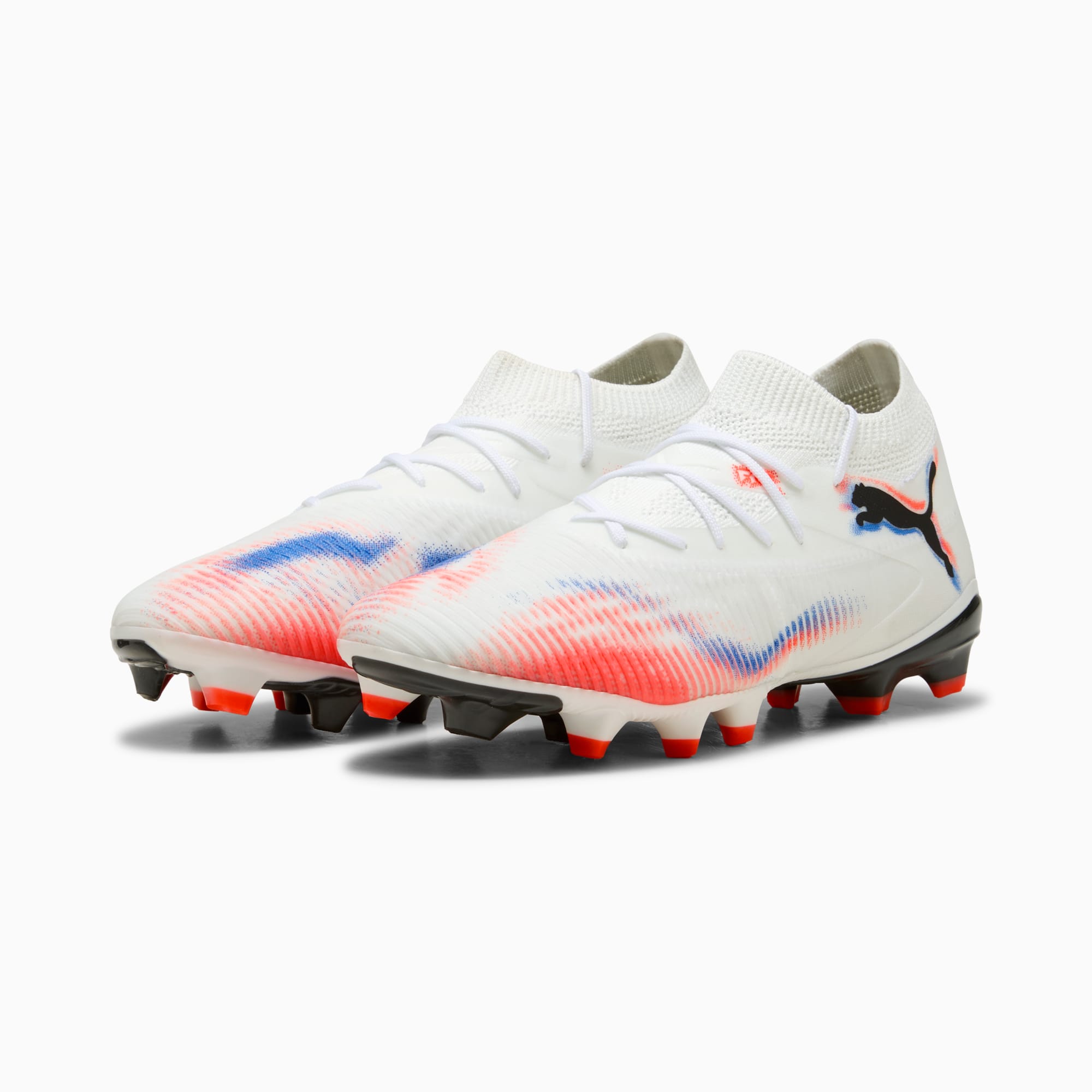 Chaussures de football FUTURE 8 MATCH FG/AG Femme, PUMA White-PUMA Black-Glowing Red, large