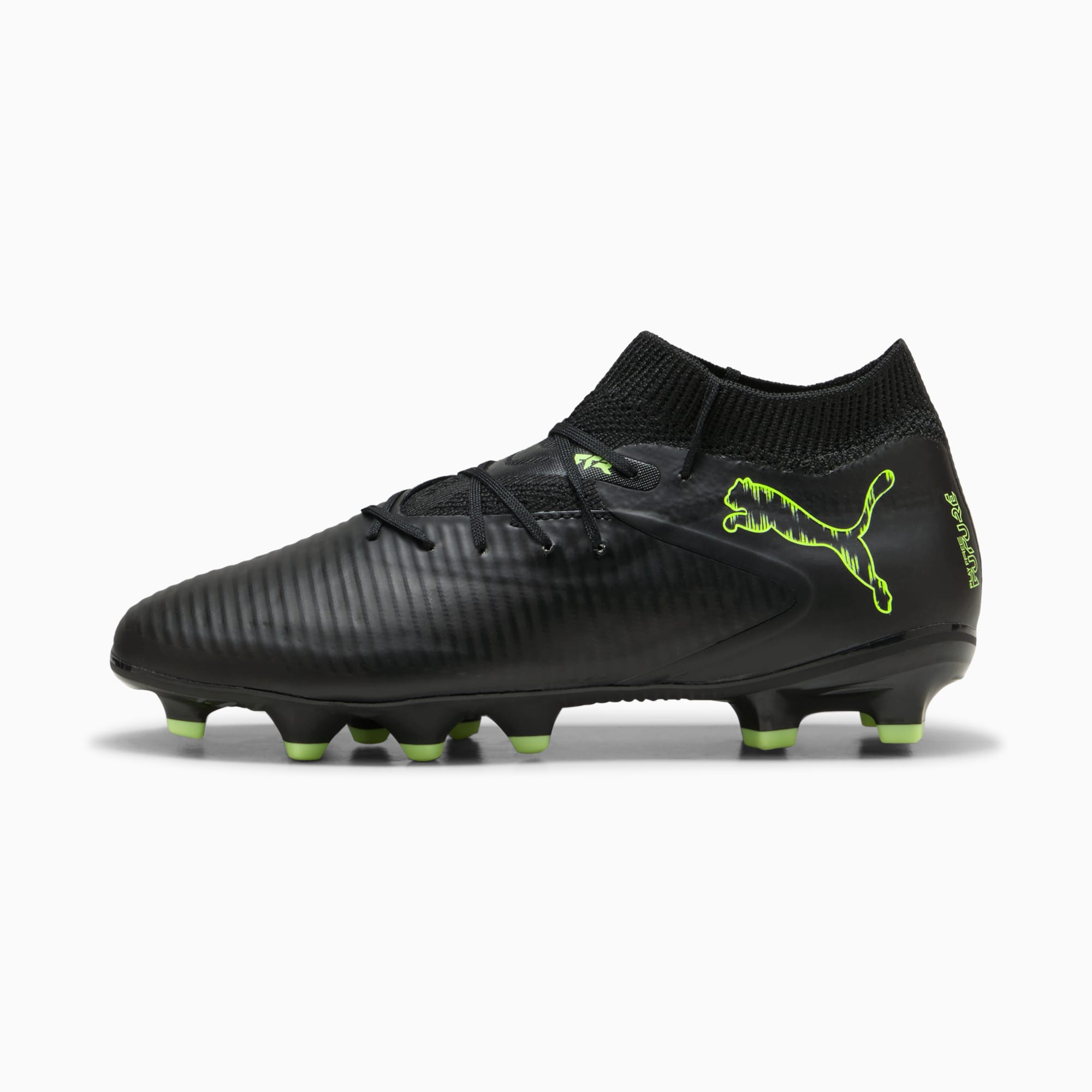FUTURE 8 PRO FG/AG Football Boots Youth, PUMA Black-Fizzy Light-Green Terrain, large