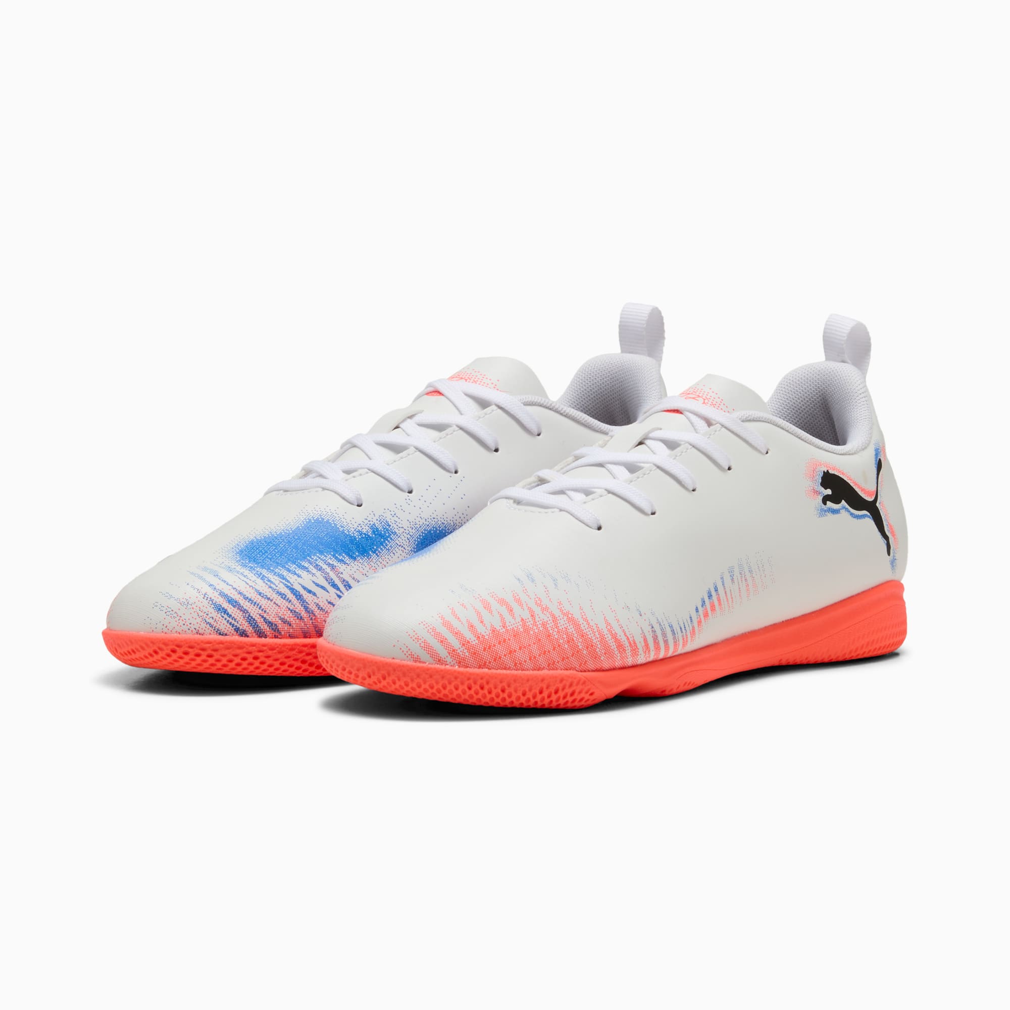 FUTURE 8 PLAY Futsal Boots Youth, PUMA White-PUMA Black-Glowing Red, large