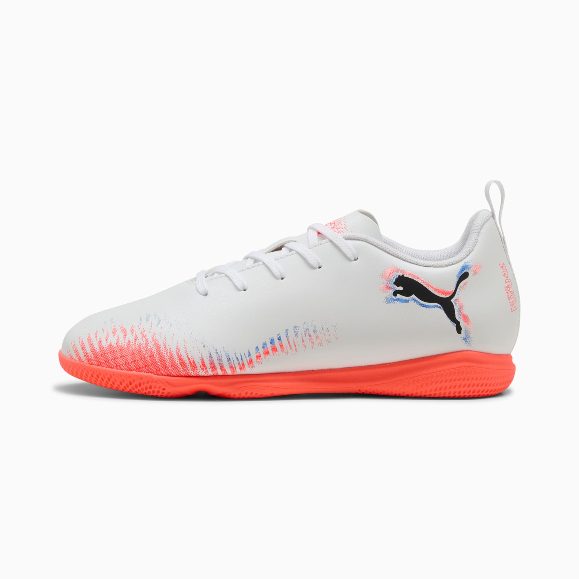 FUTURE 8 PLAY Futsal Boots Youth, PUMA White-PUMA Black-Glowing Red, large