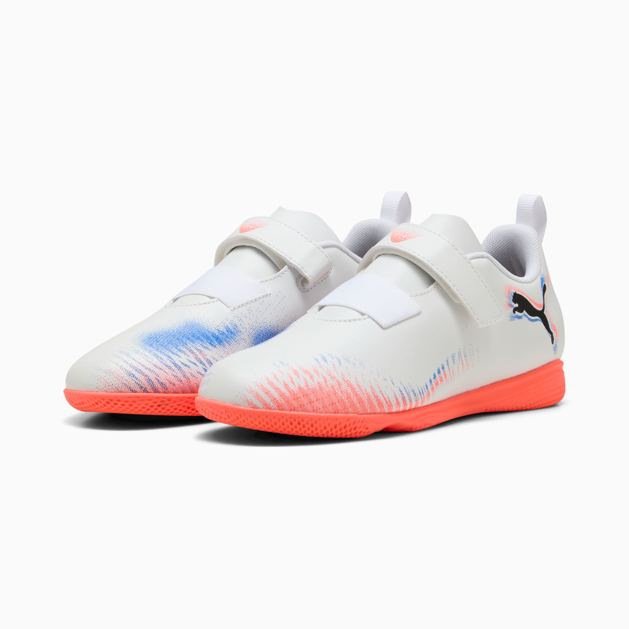 Chaussures de futsal FUTURE 8 PLAY Enfant et Adolescent, PUMA White-PUMA Black-Glowing Red, large