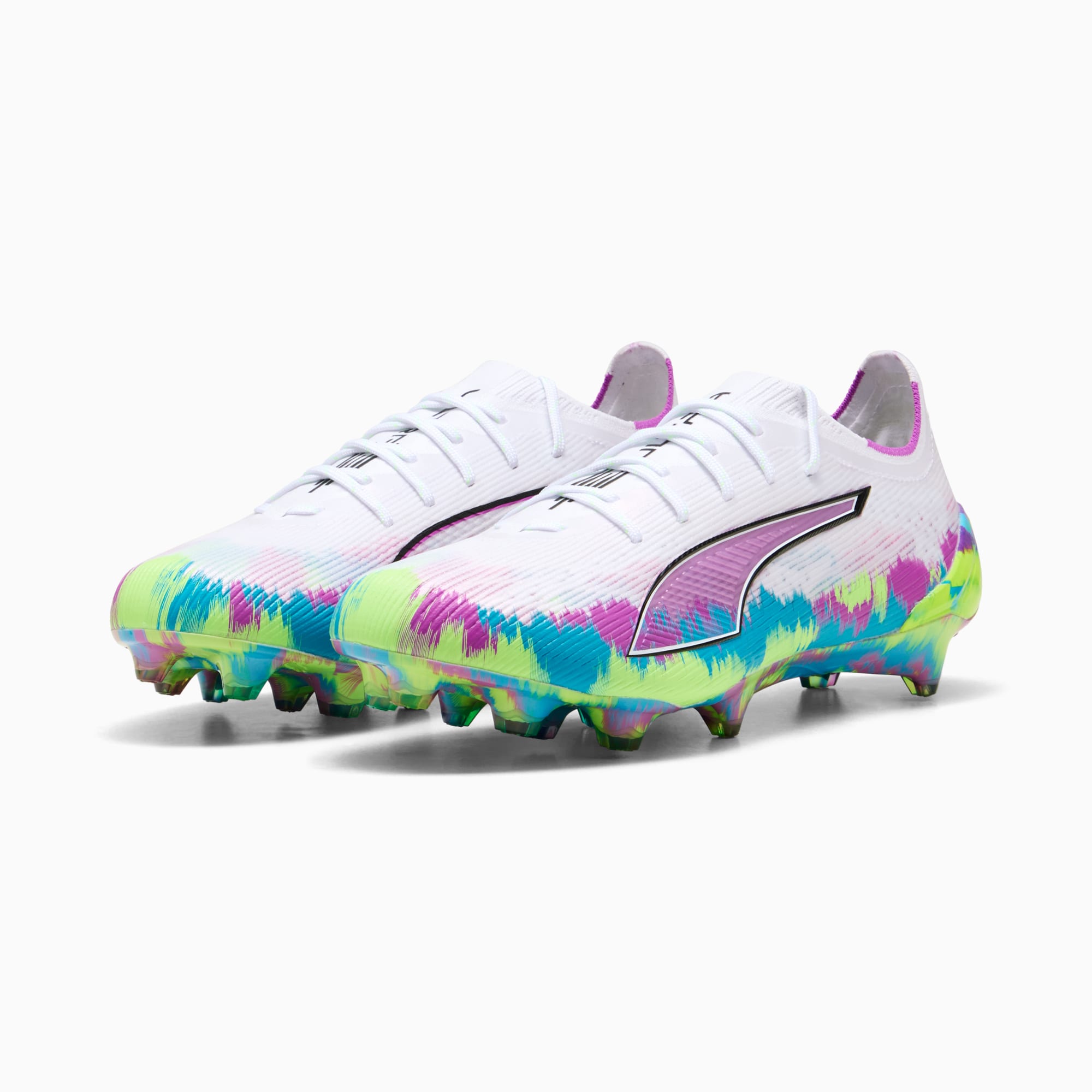 ULTRA 6 ULTIMATE FG Football Boots Women, PUMA White-Fizzy Apple-Bright Aqua-Pure Magenta, large