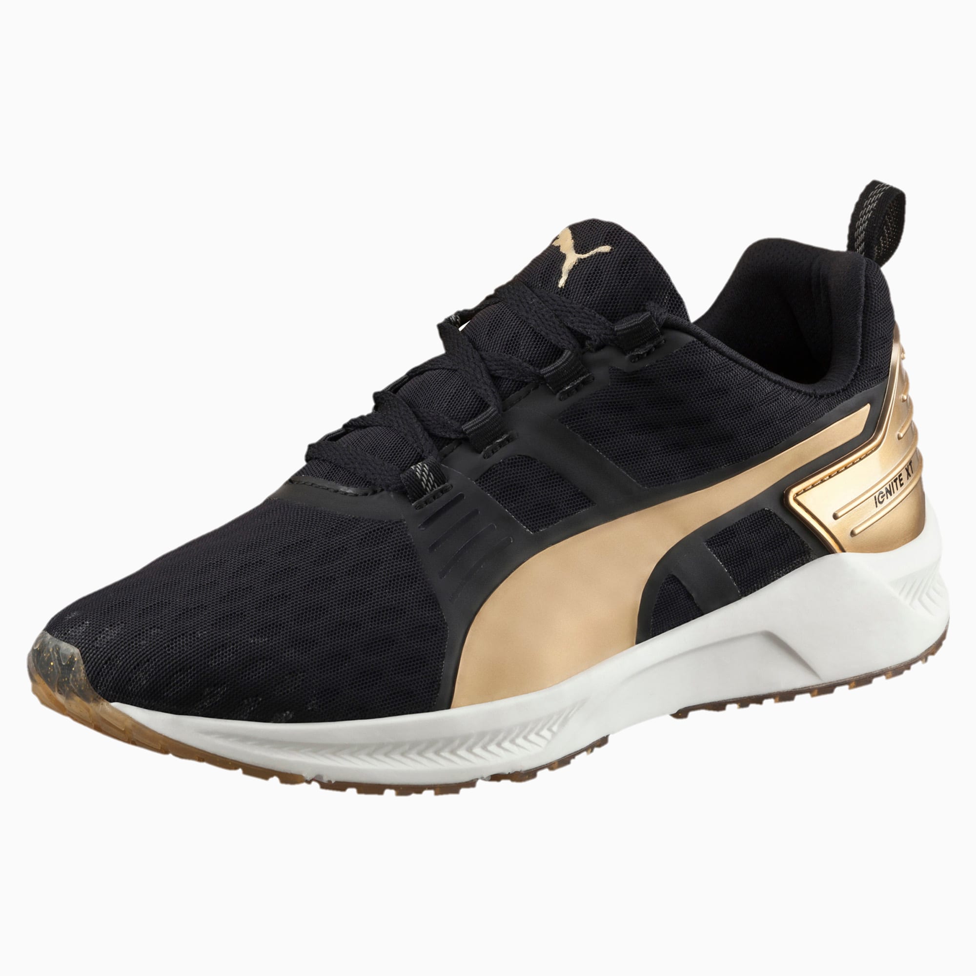 puma ignite black and gold