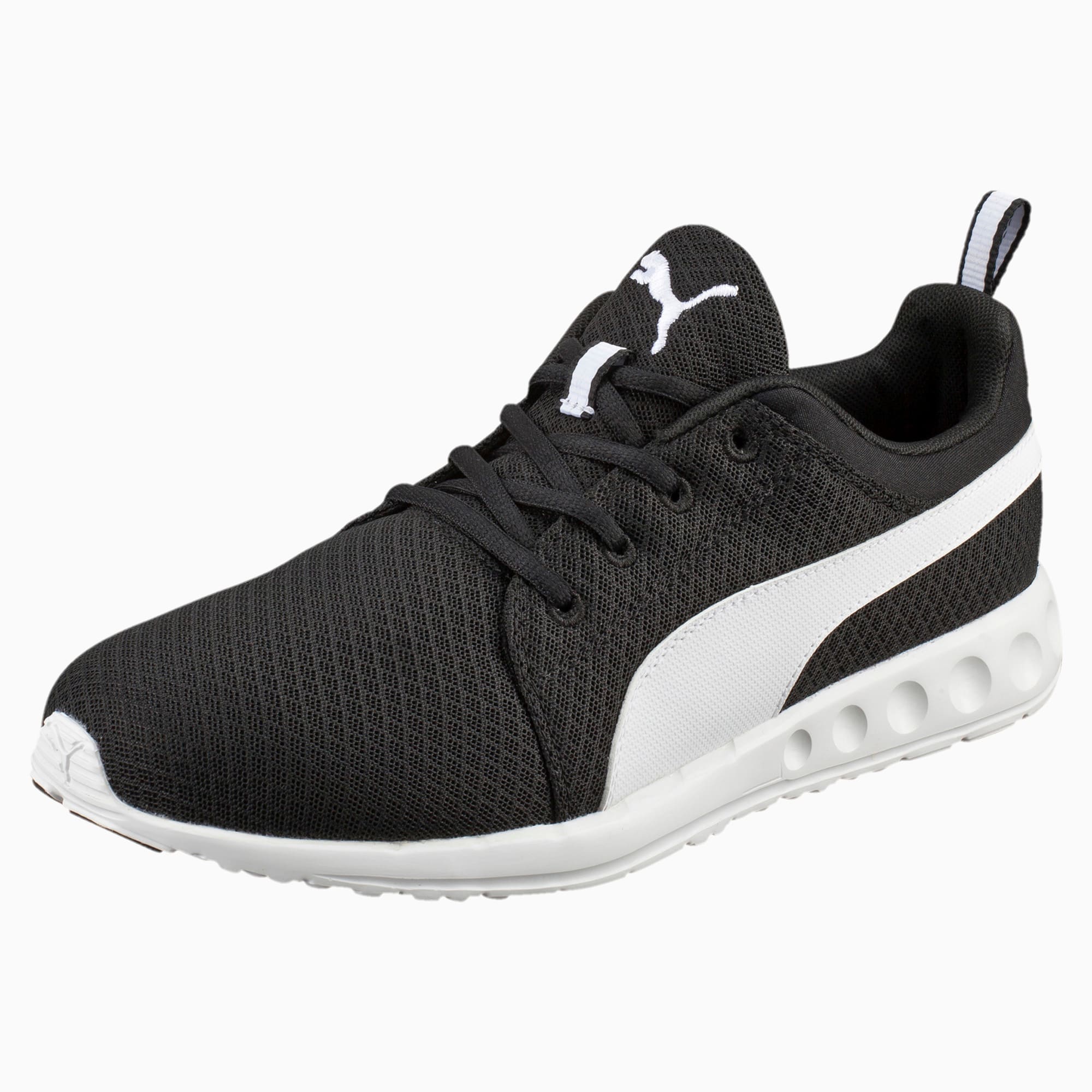 puma men black mesh running shoes