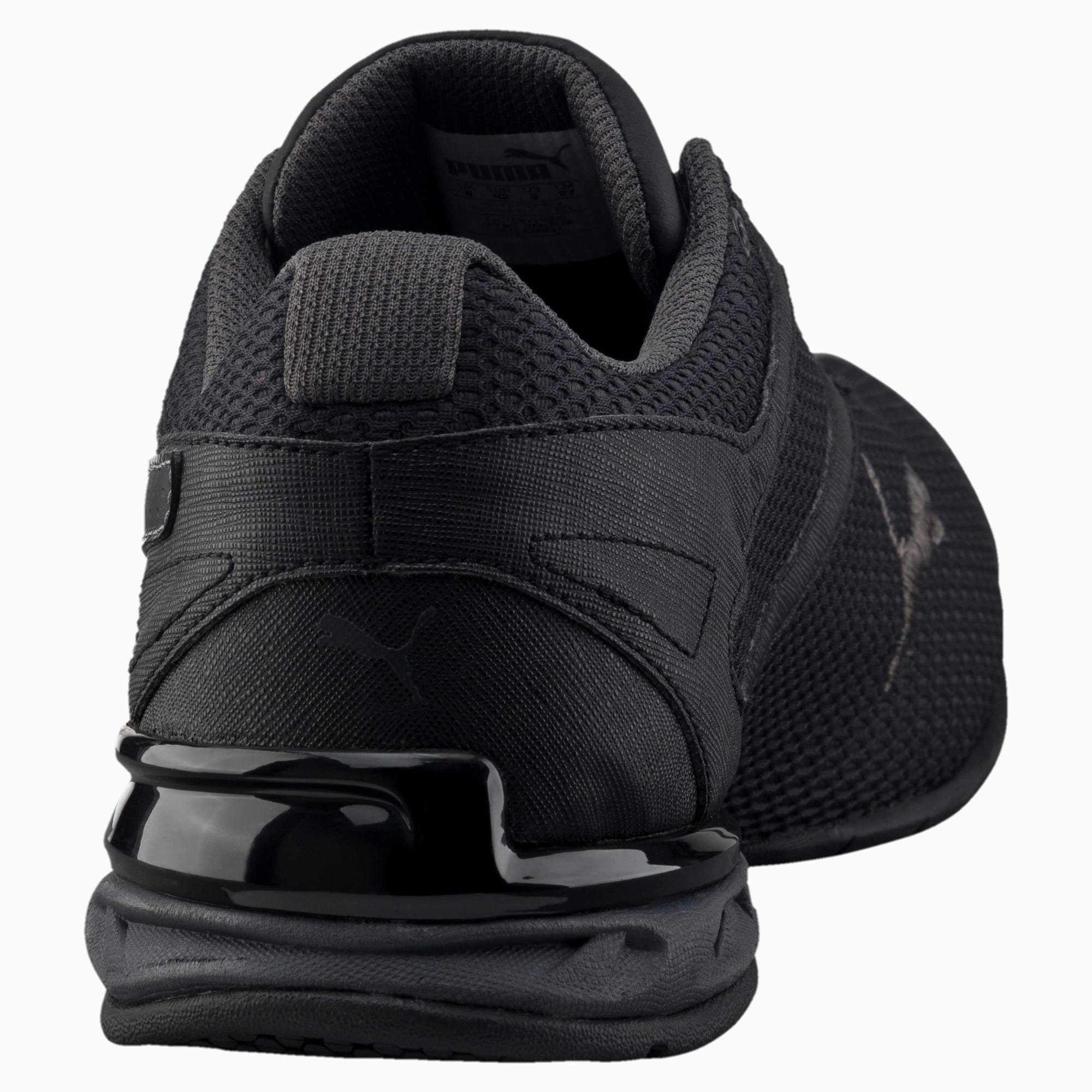 puma black mesh sports shoes