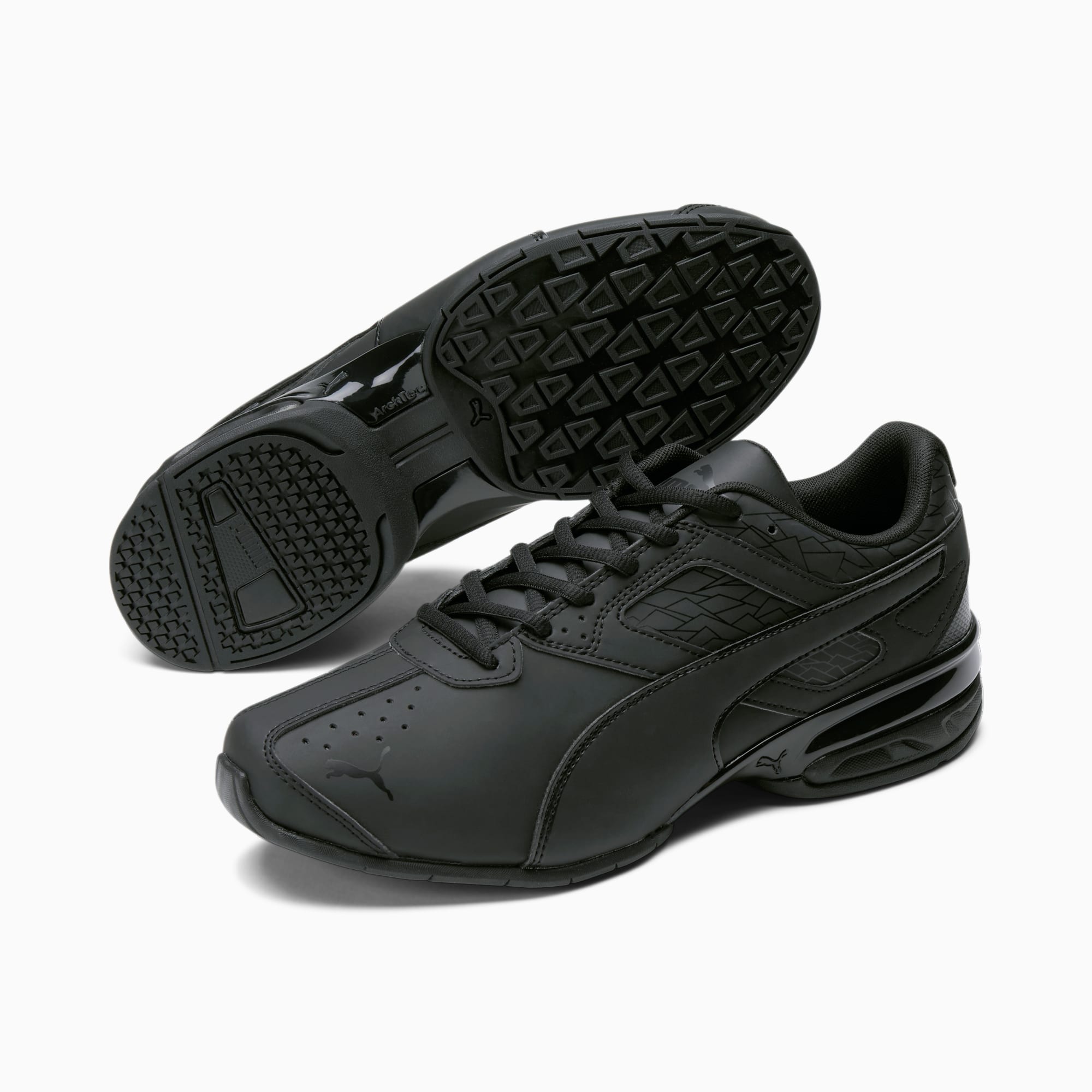 puma men's tazon modern fracture black running shoes