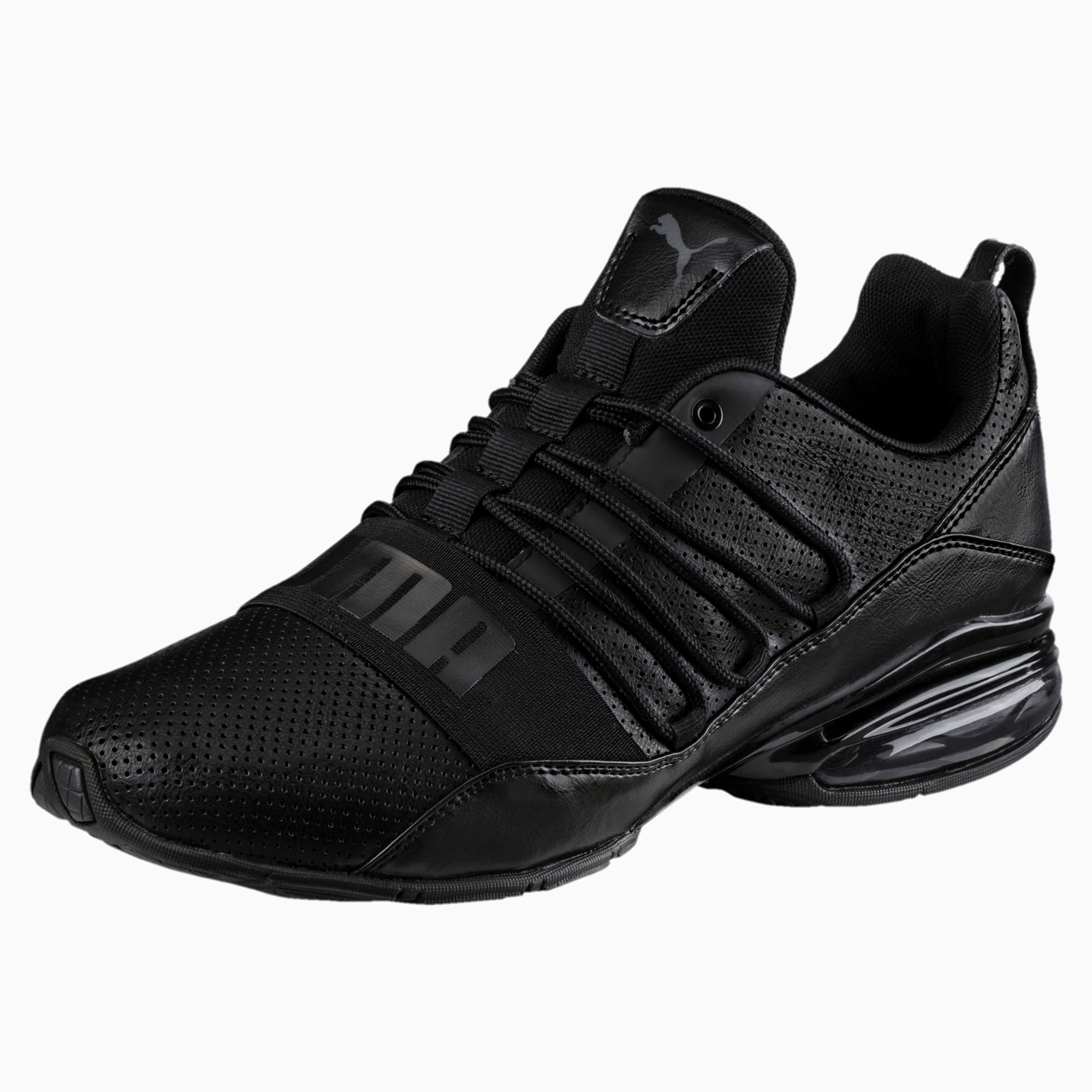 puma black running shoes