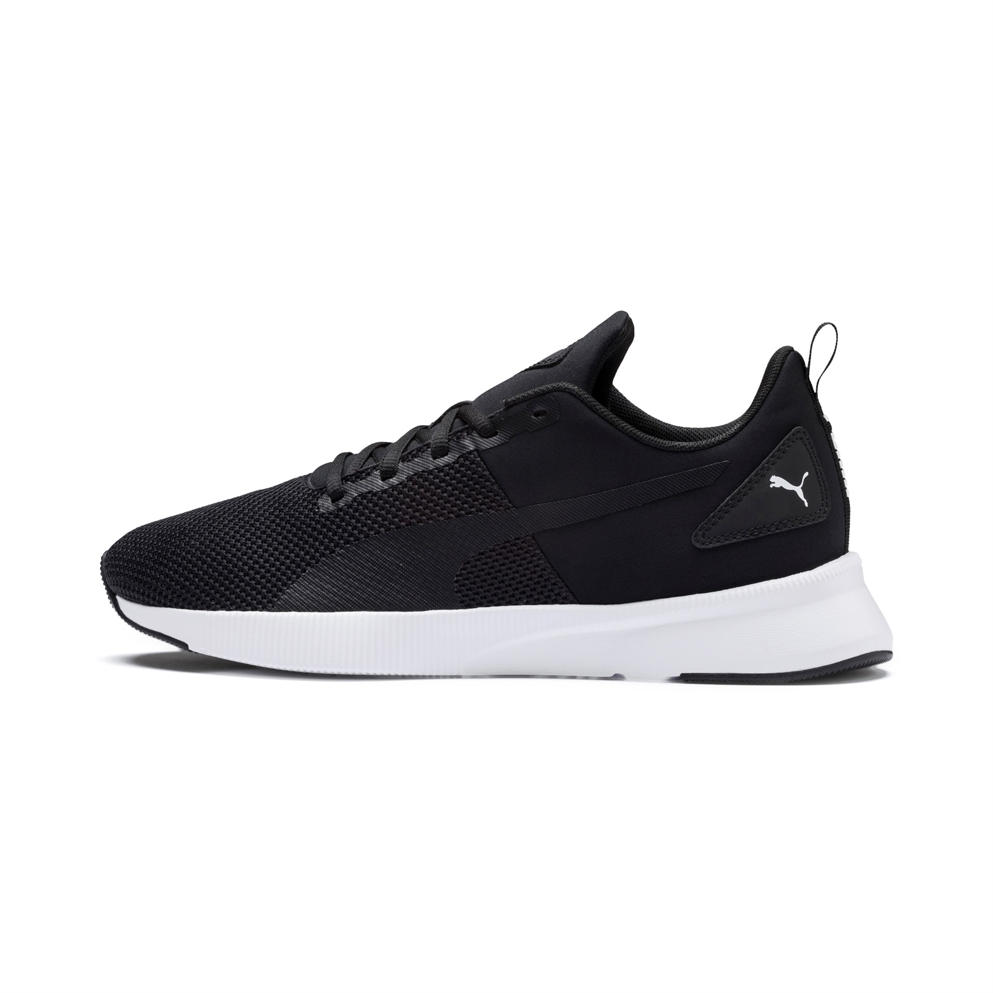 puma black and white running shoes