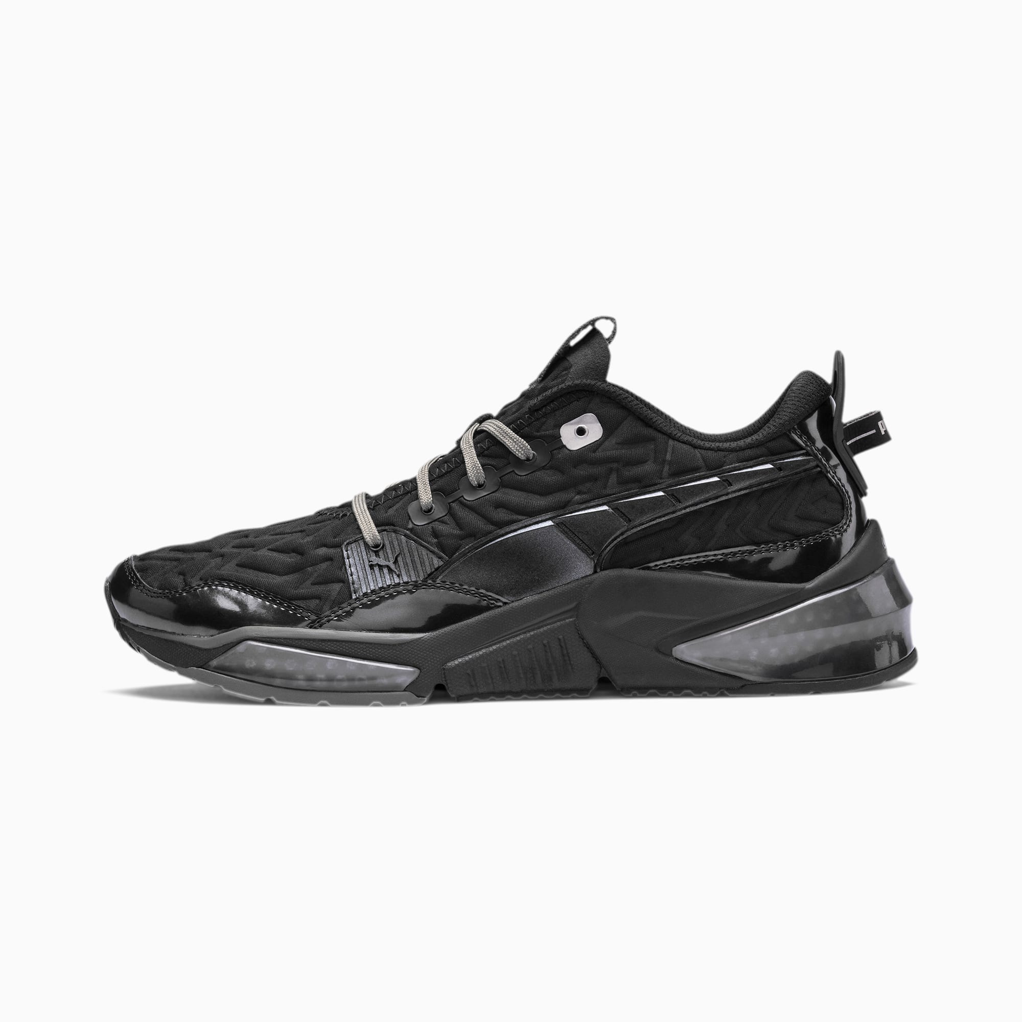 puma black training shoes