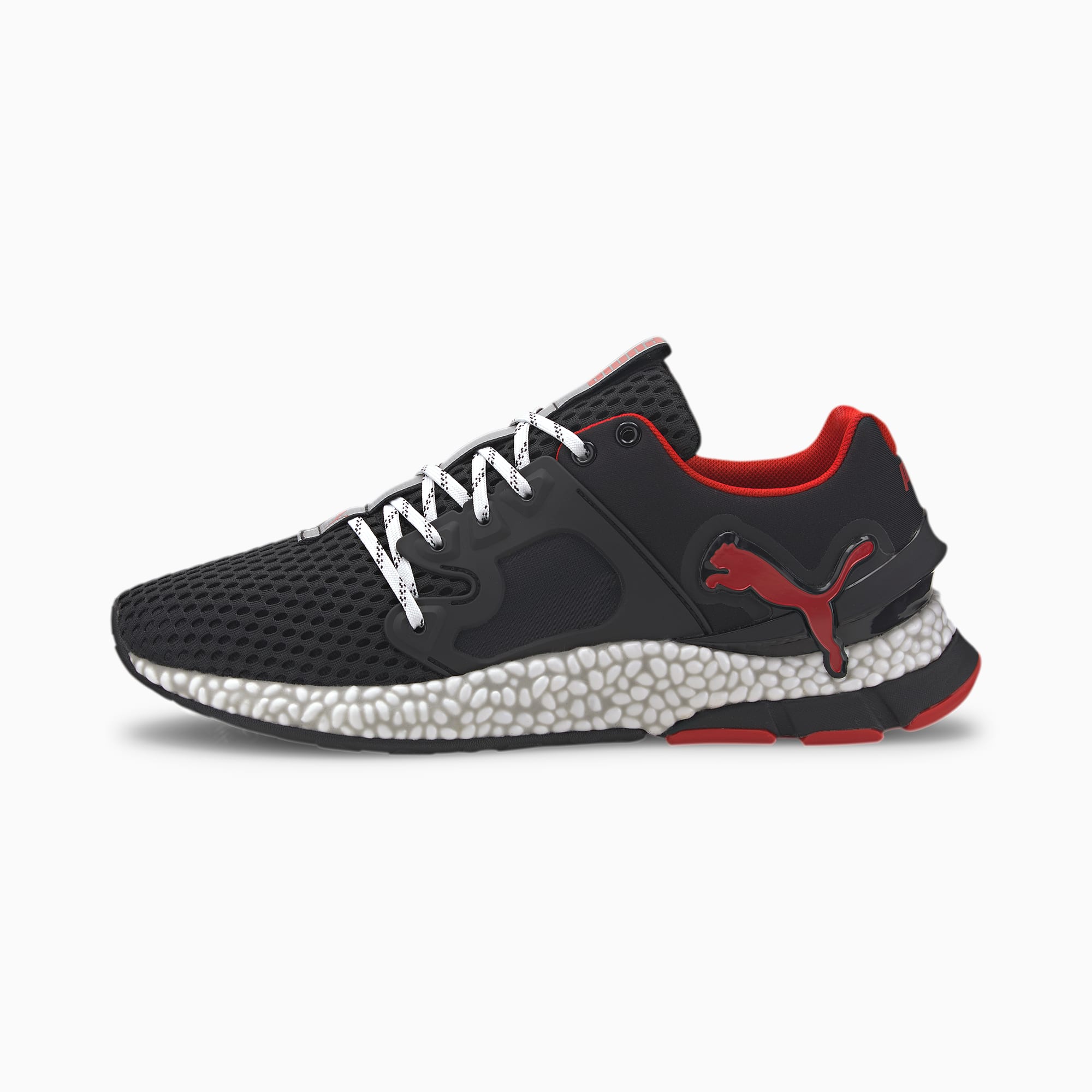 HYBRID Sky Men's Running Shoes, Puma Black-High Risk Red-Puma White, large-SEA