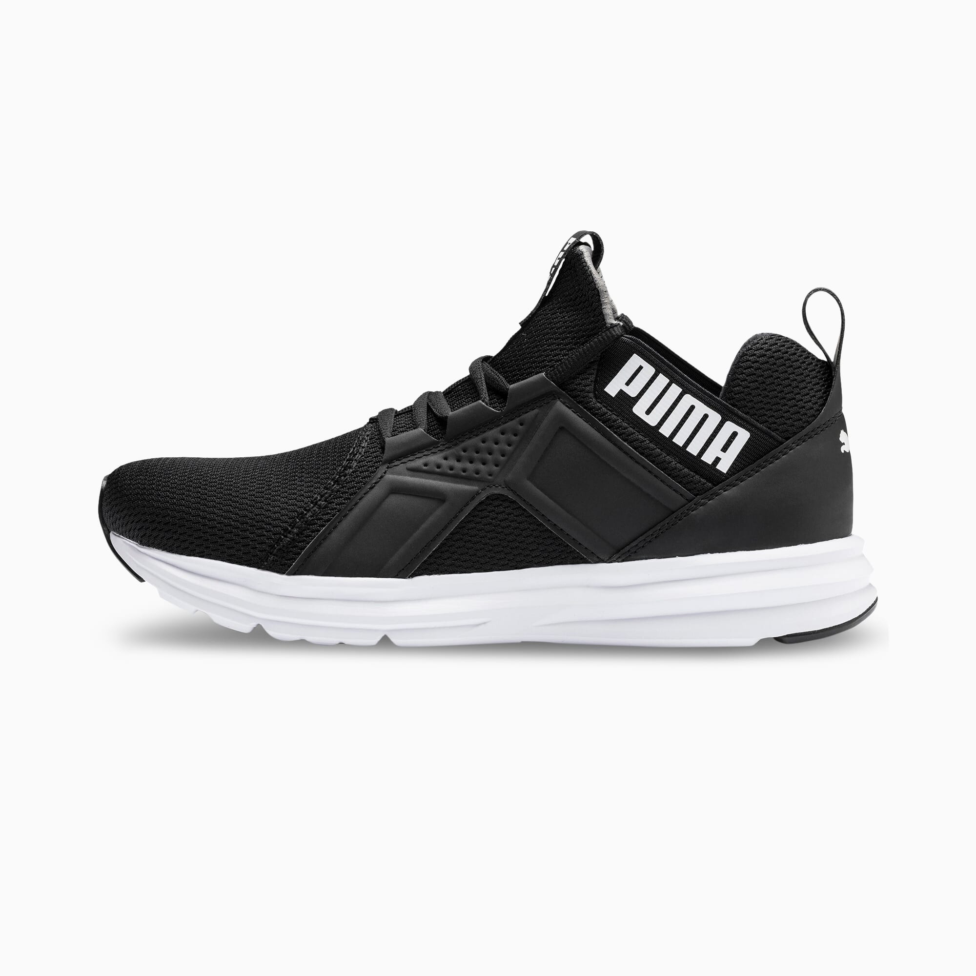 puma black running sports shoes