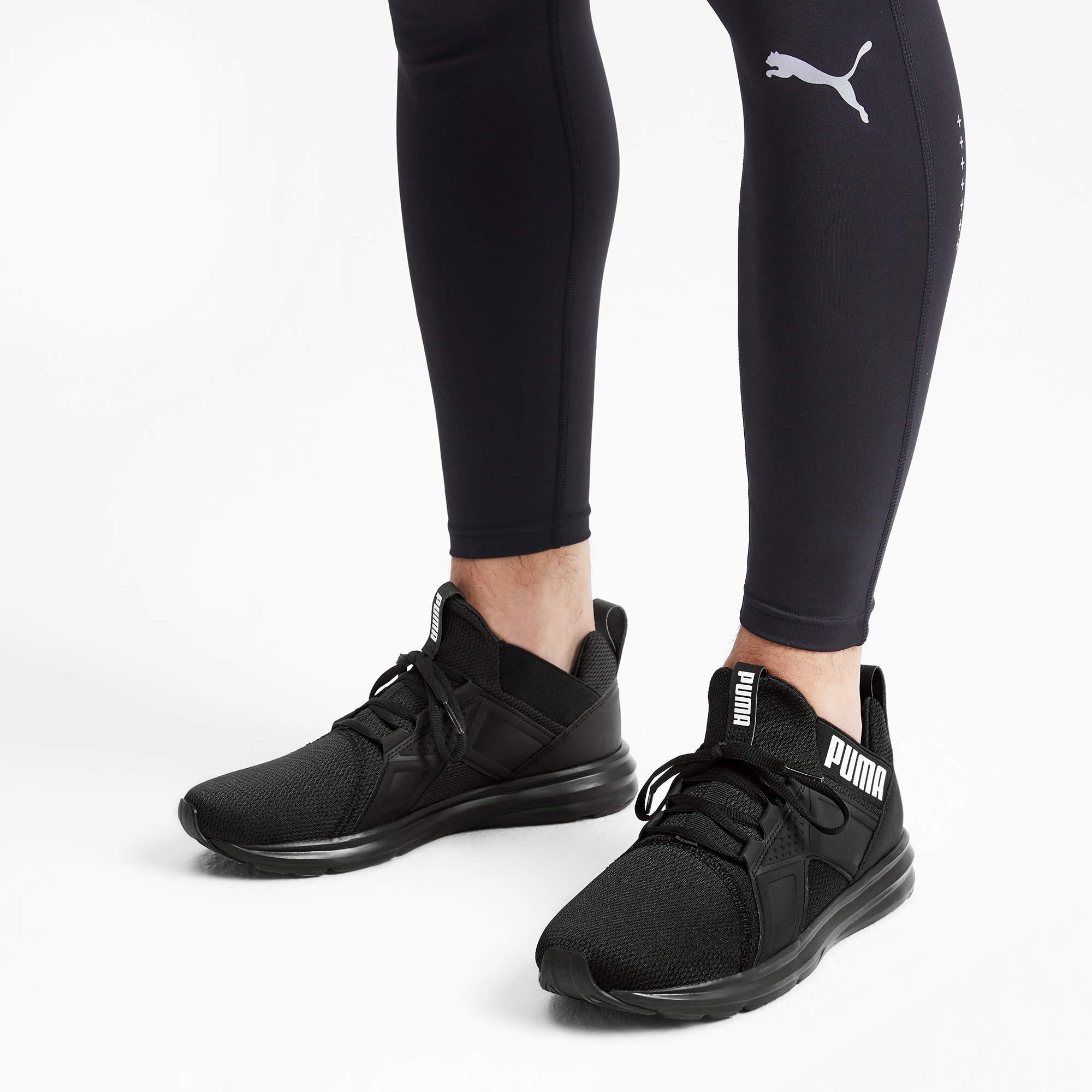 Puma men's enzo black running discount shoes