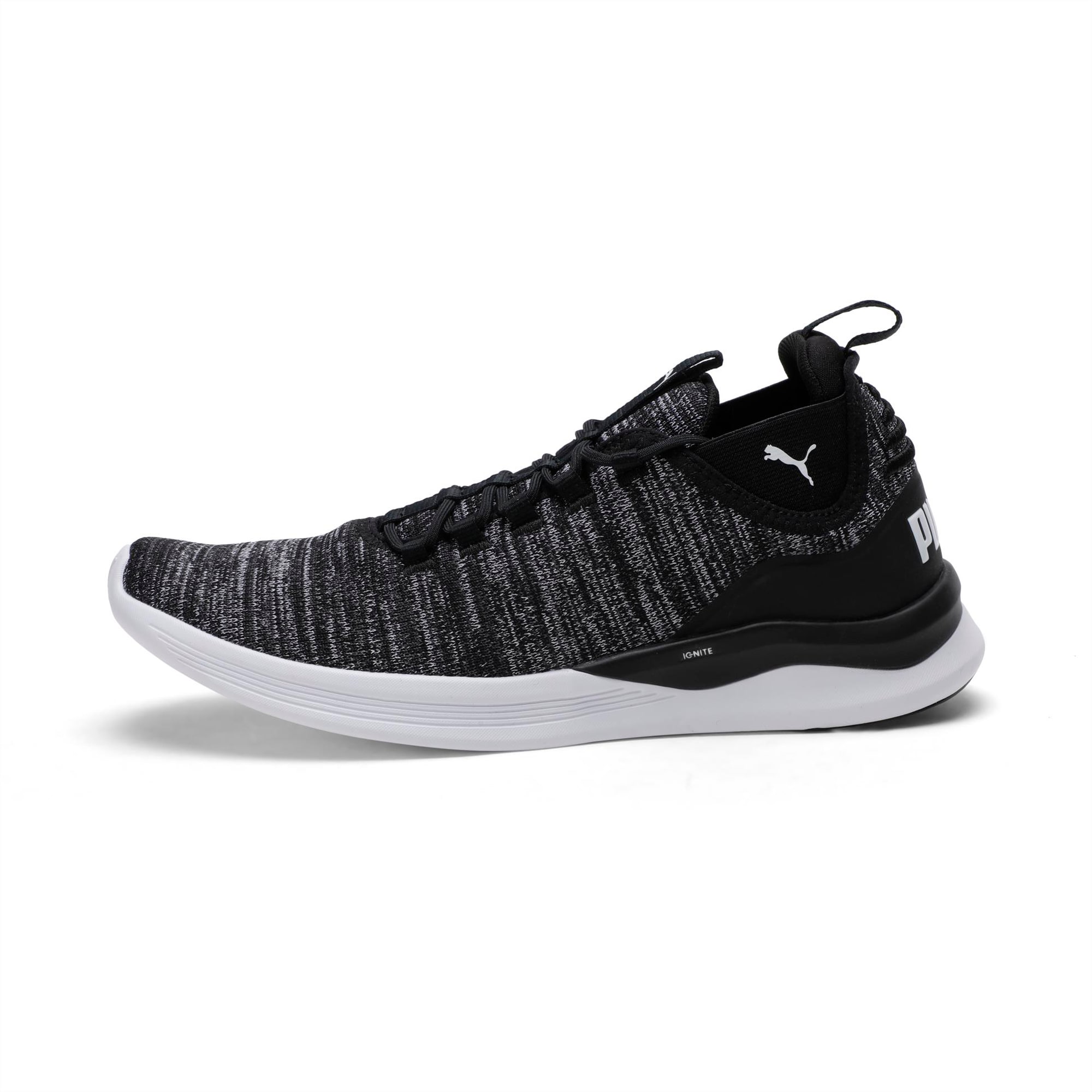 puma black mesh running shoes