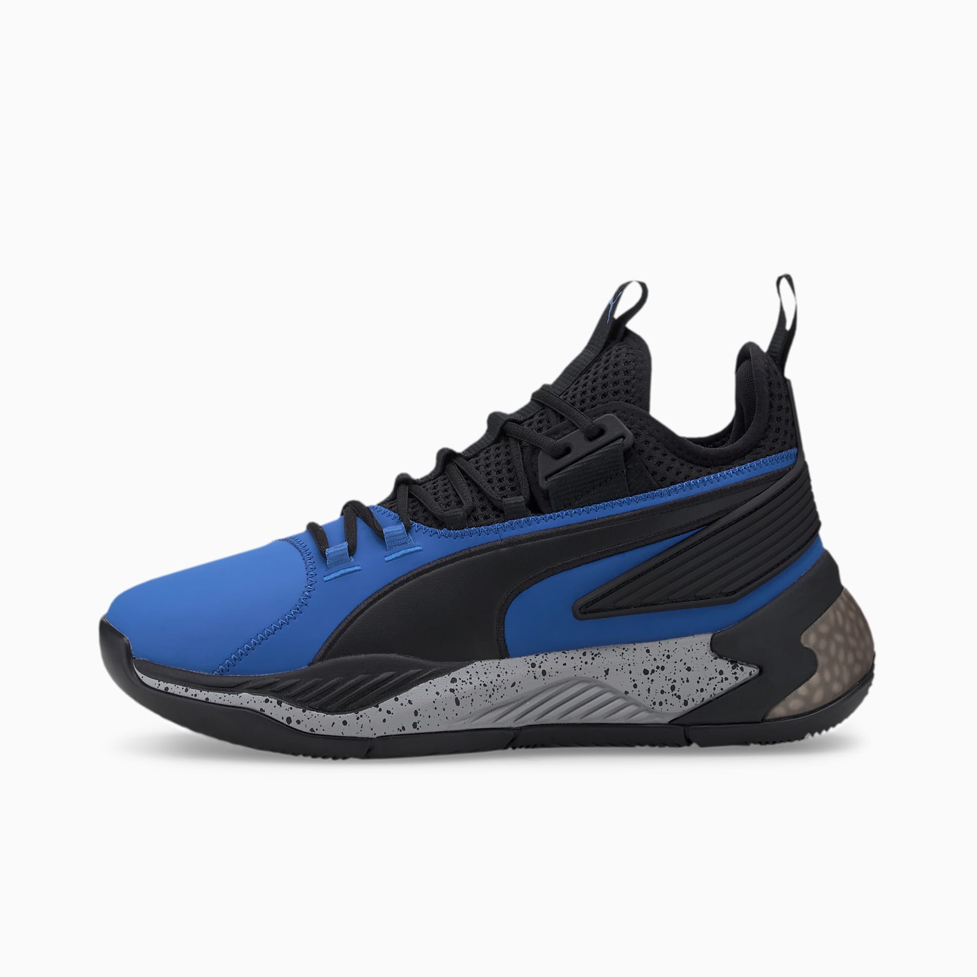 puma black and blue shoes