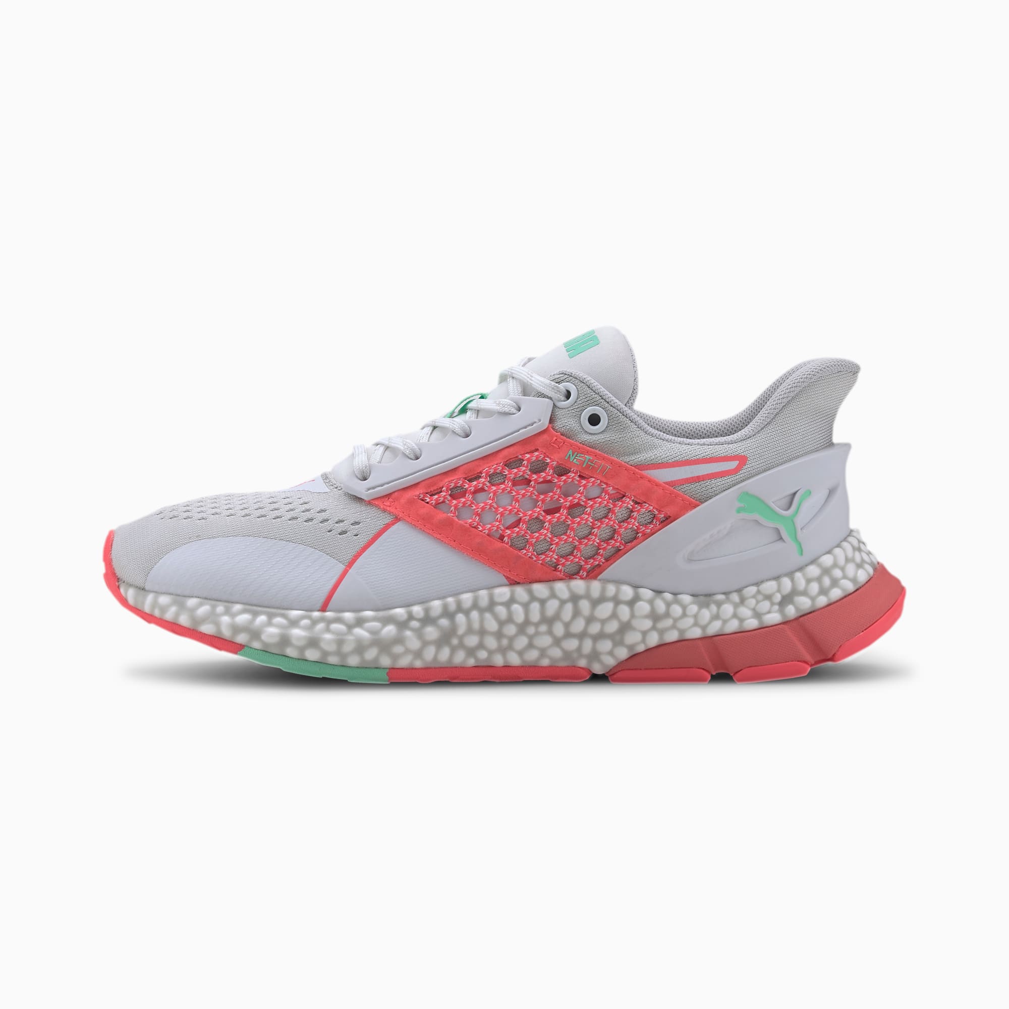 HYBRID NETFIT Astro Women's Running Shoes, Puma White-Ignite Pink-Green Glimmer, large-SEA