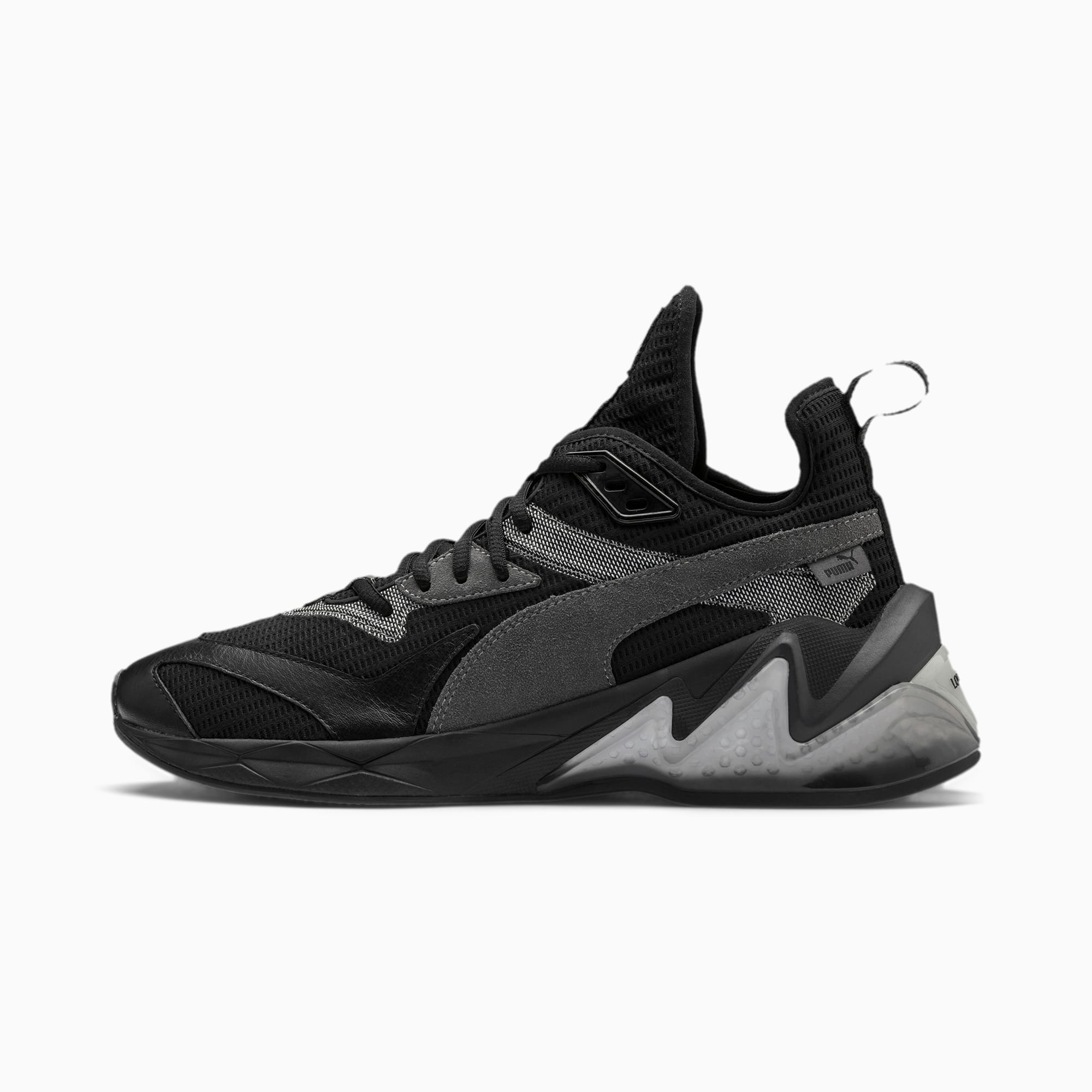 puma black and white sport shoes