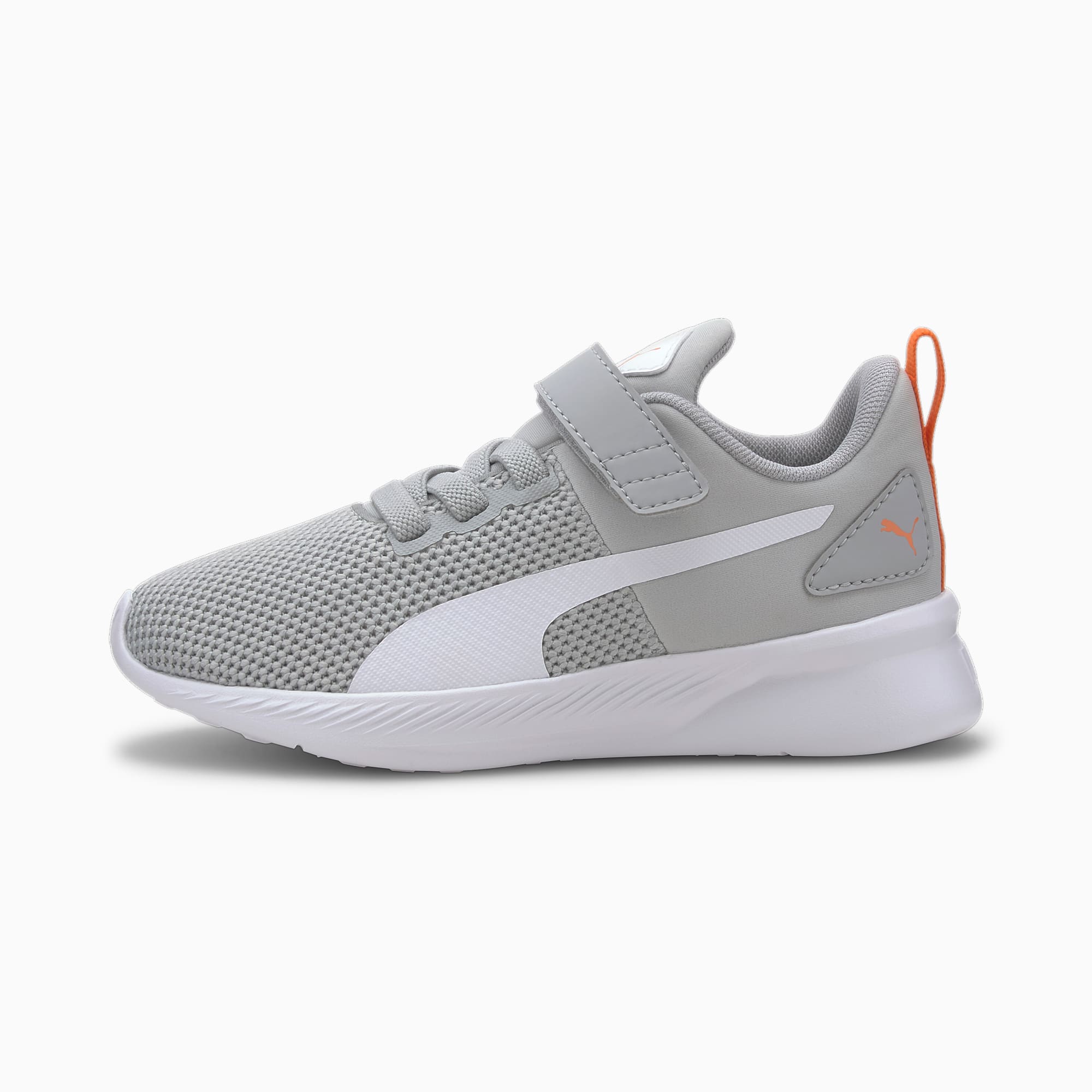 Flyer Runner V Kids' Trainers, High Rise-Puma White-Firecracker, large-SEA