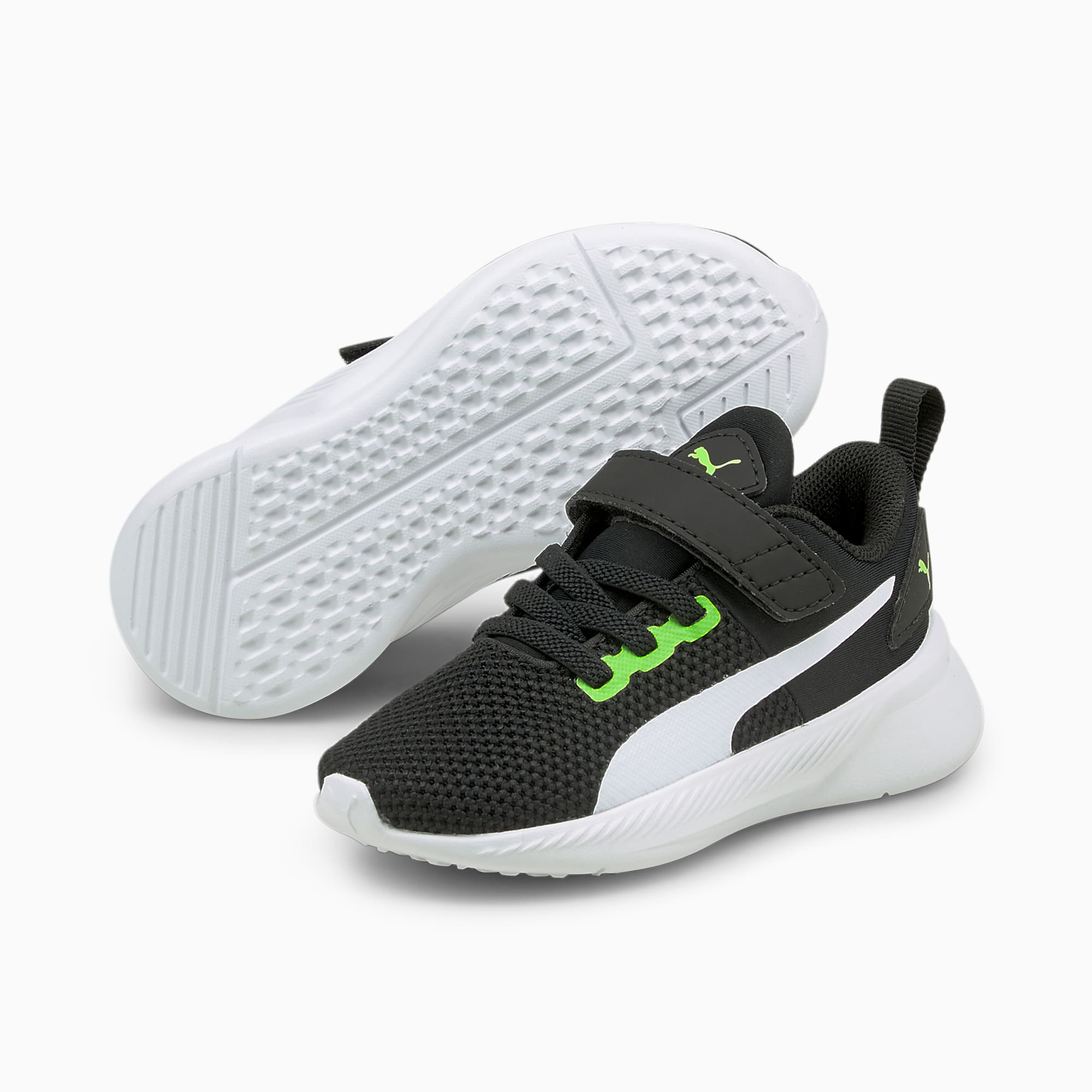 Basket Flyer Runner Bébé, Green Flash-Puma White-Puma Black, large