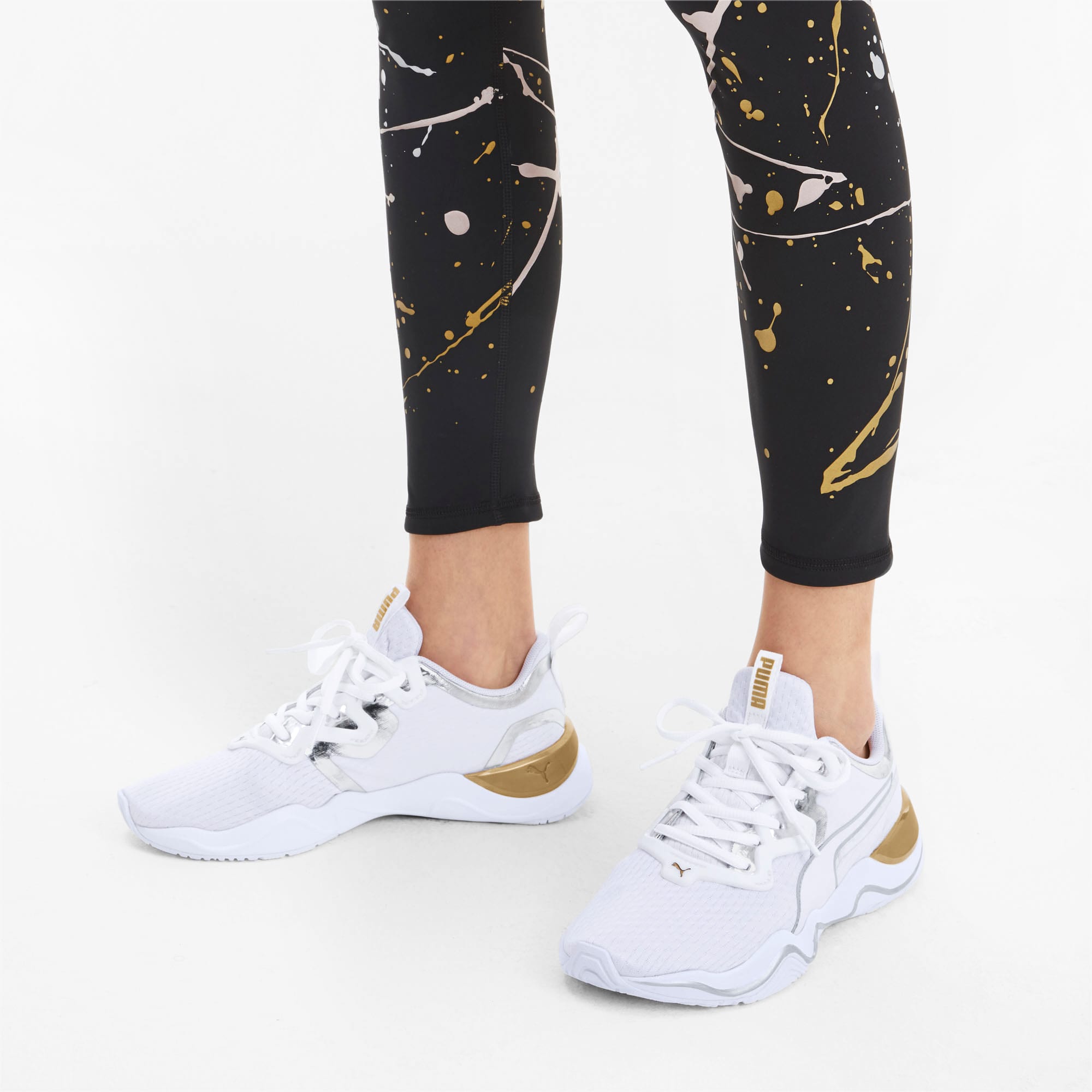puma white metallic gold
