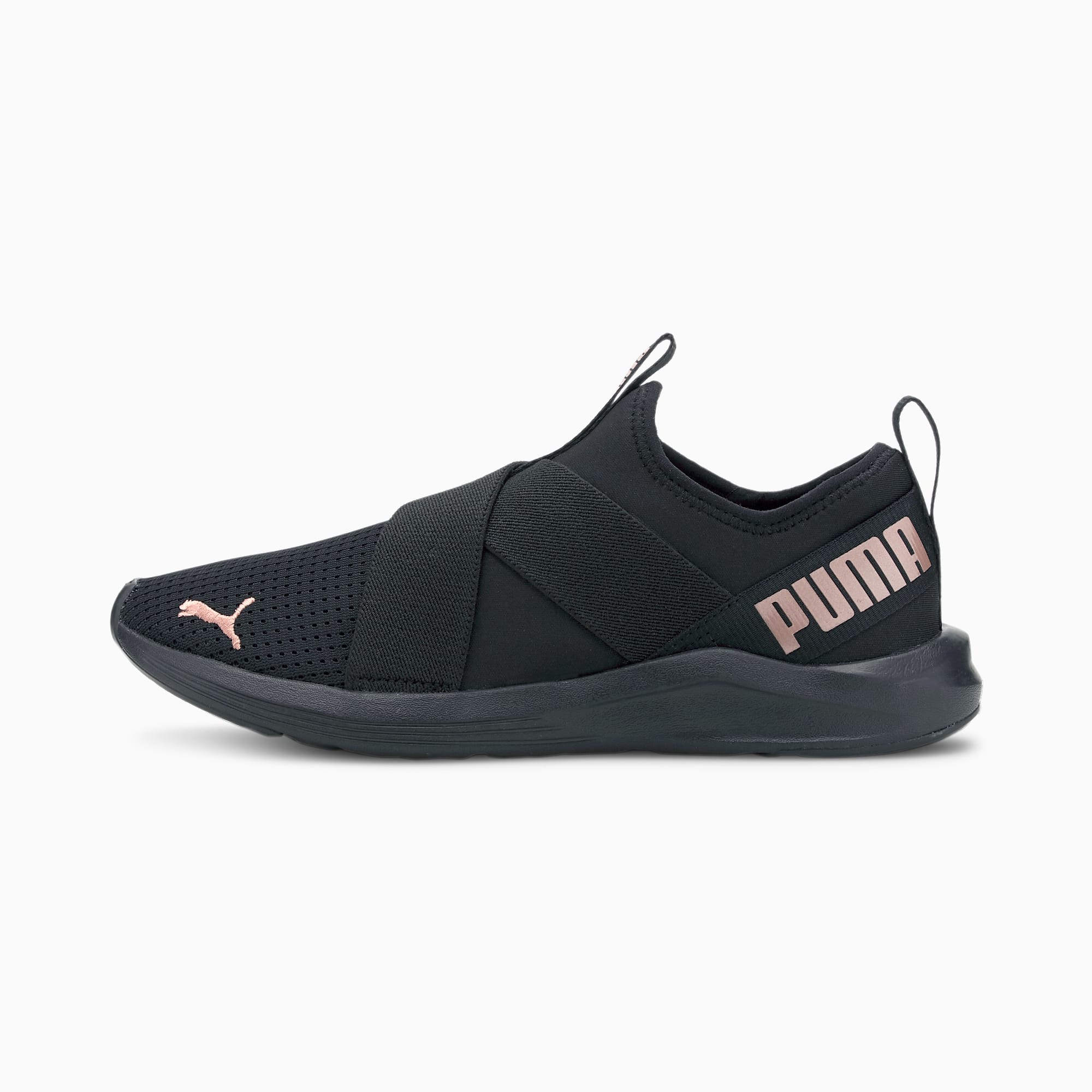 puma black slip ons