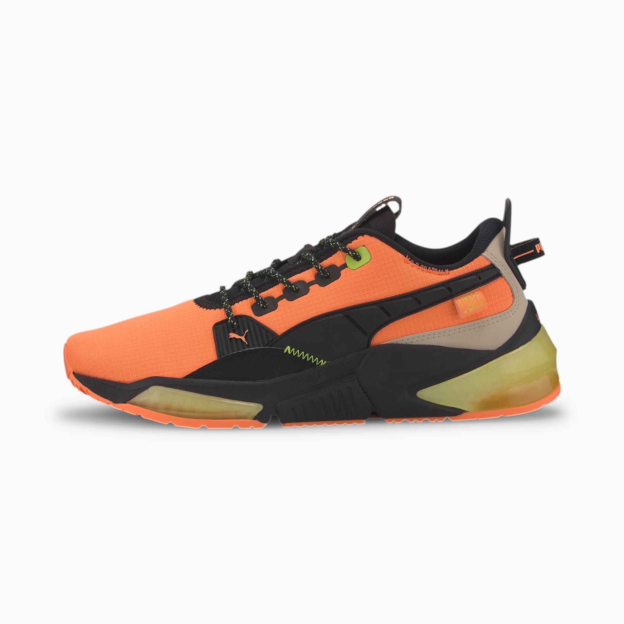 orange training shoes